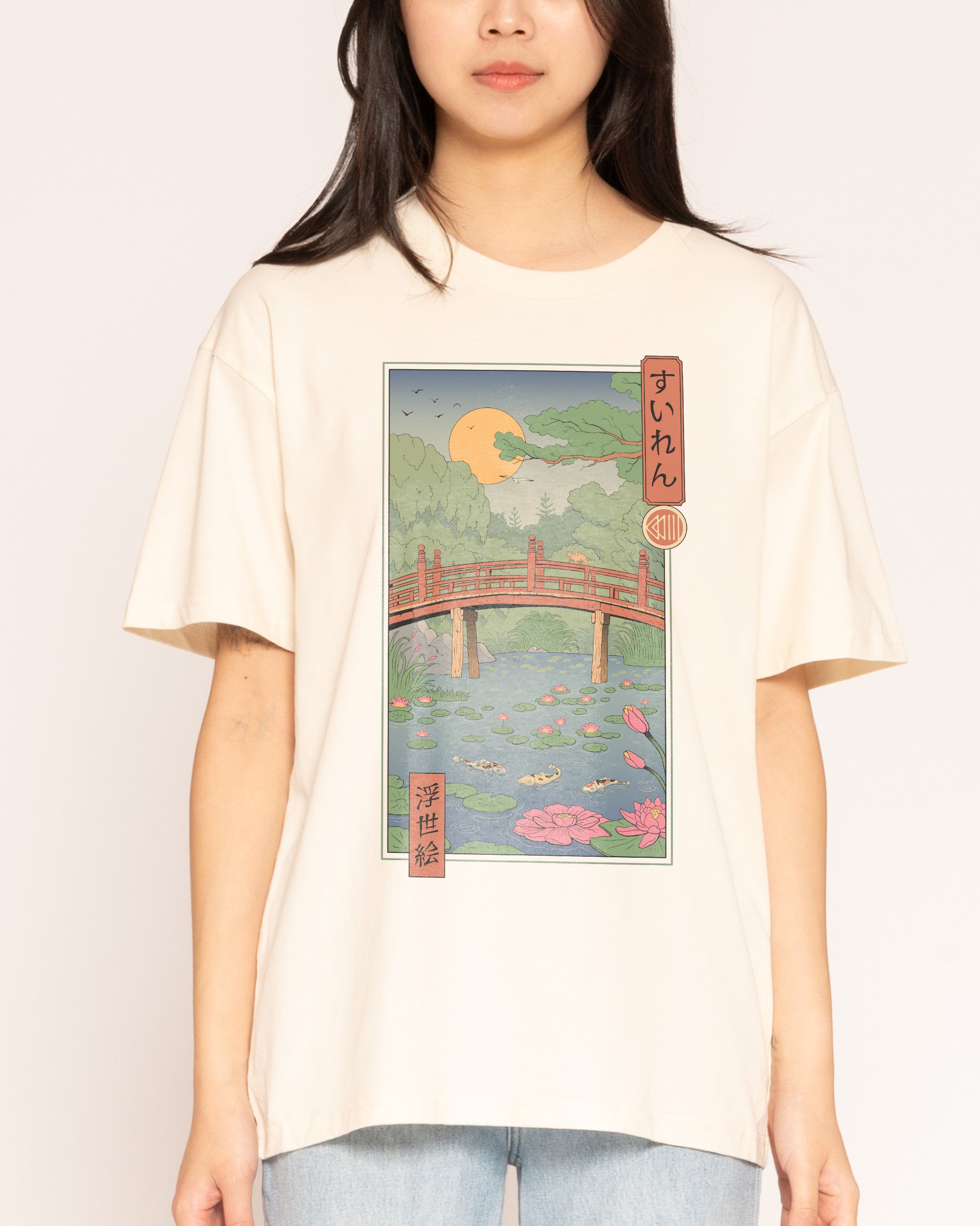 Water Lilies Ukiyo-e Natural T-Shirt