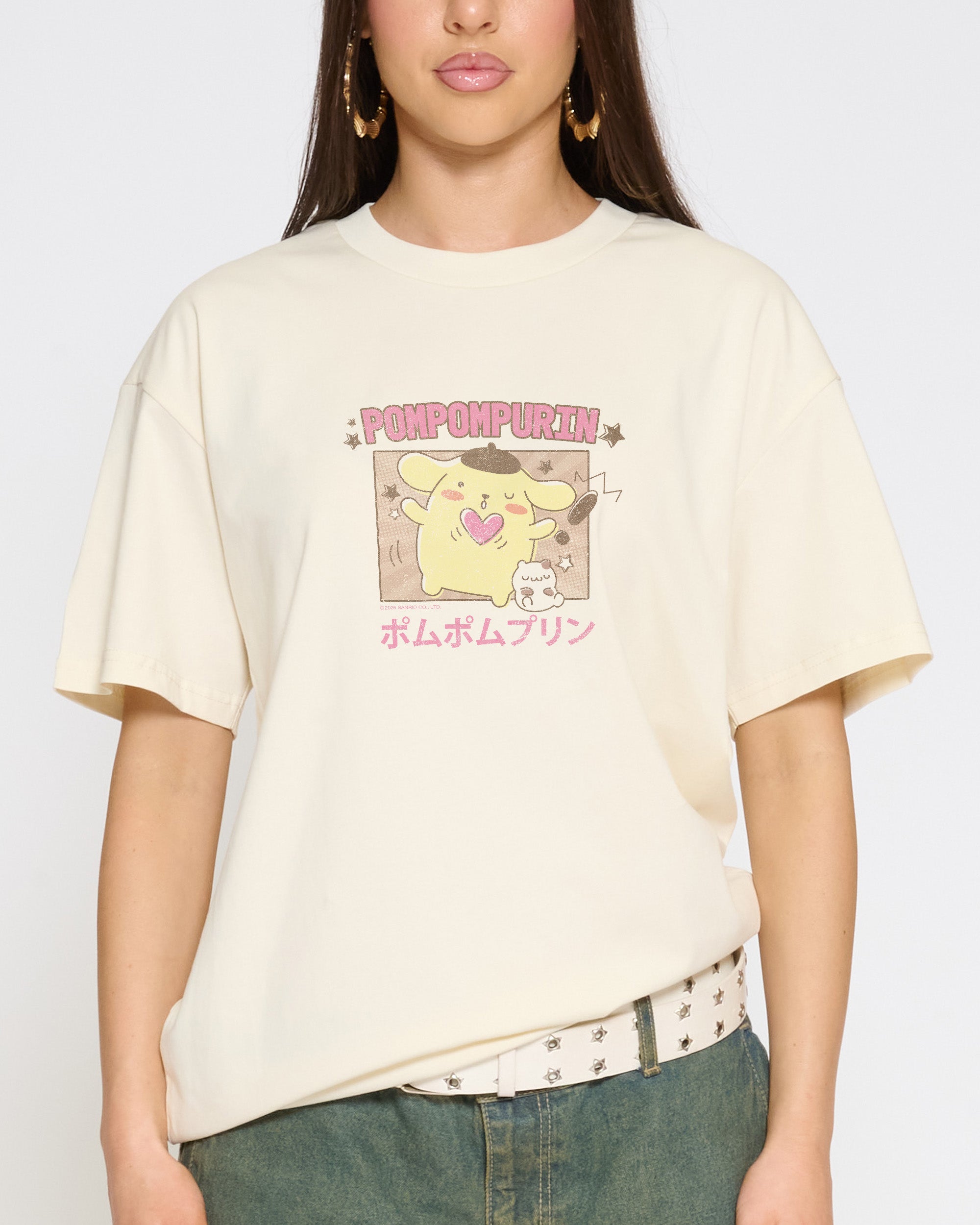 Pompompurin Kawaii T-Shirt Official Hello Kitty and Friends collab Threadheads