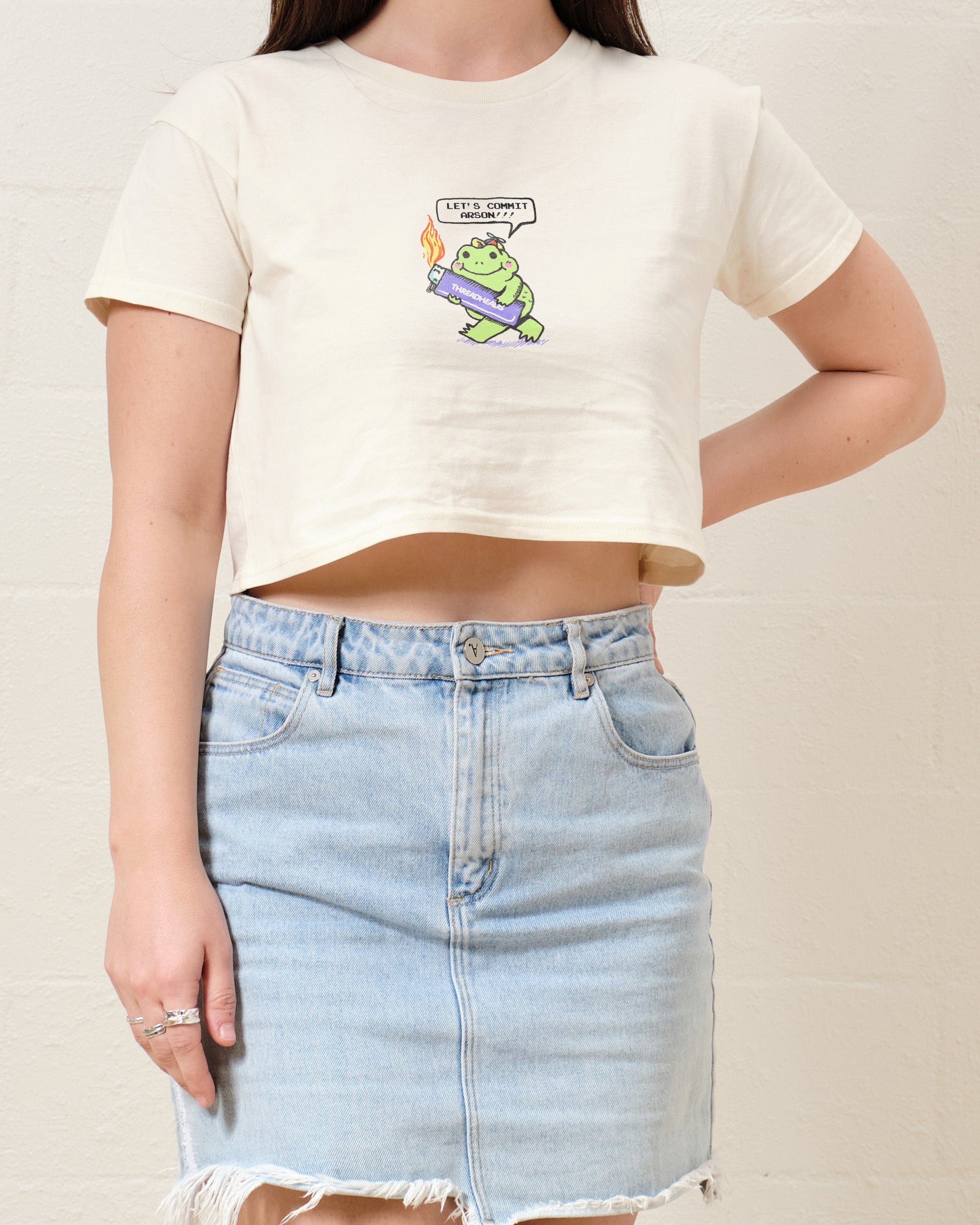 Let's Commit Arson Crop Tee Australia Online Natural