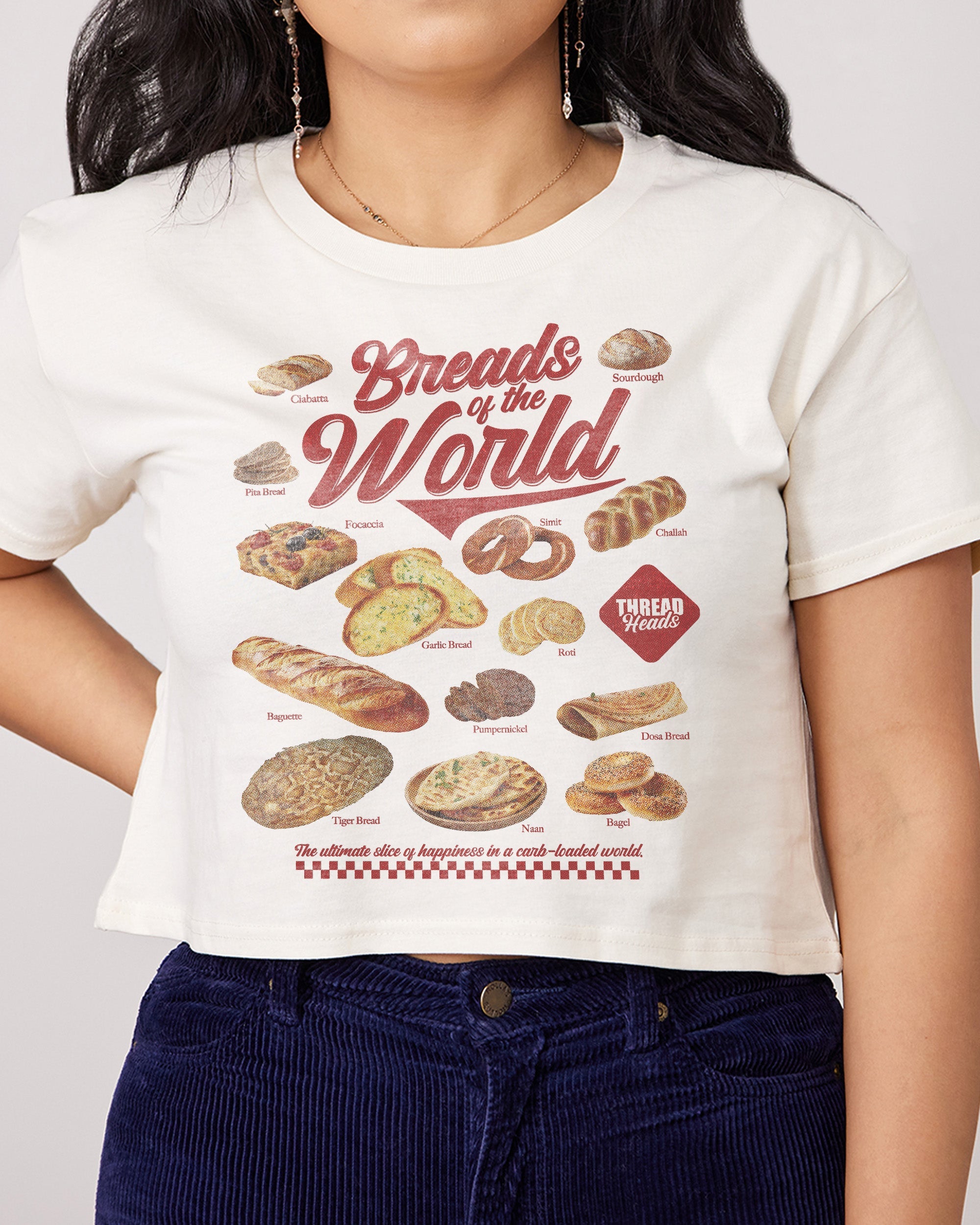 Breads of the World Crop Tee Australia Online Natural