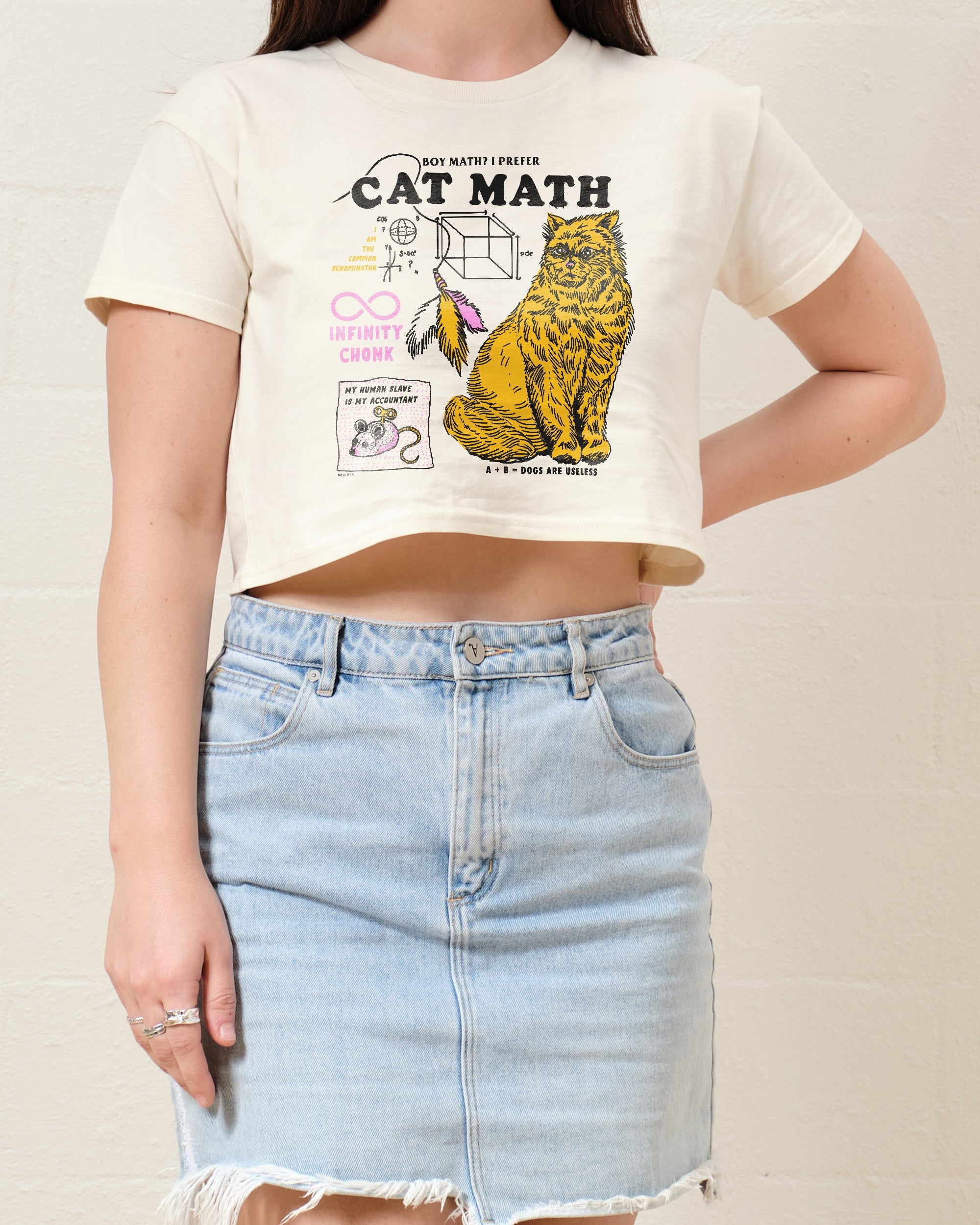 Cat Math Crop Tee Australia Online Natural