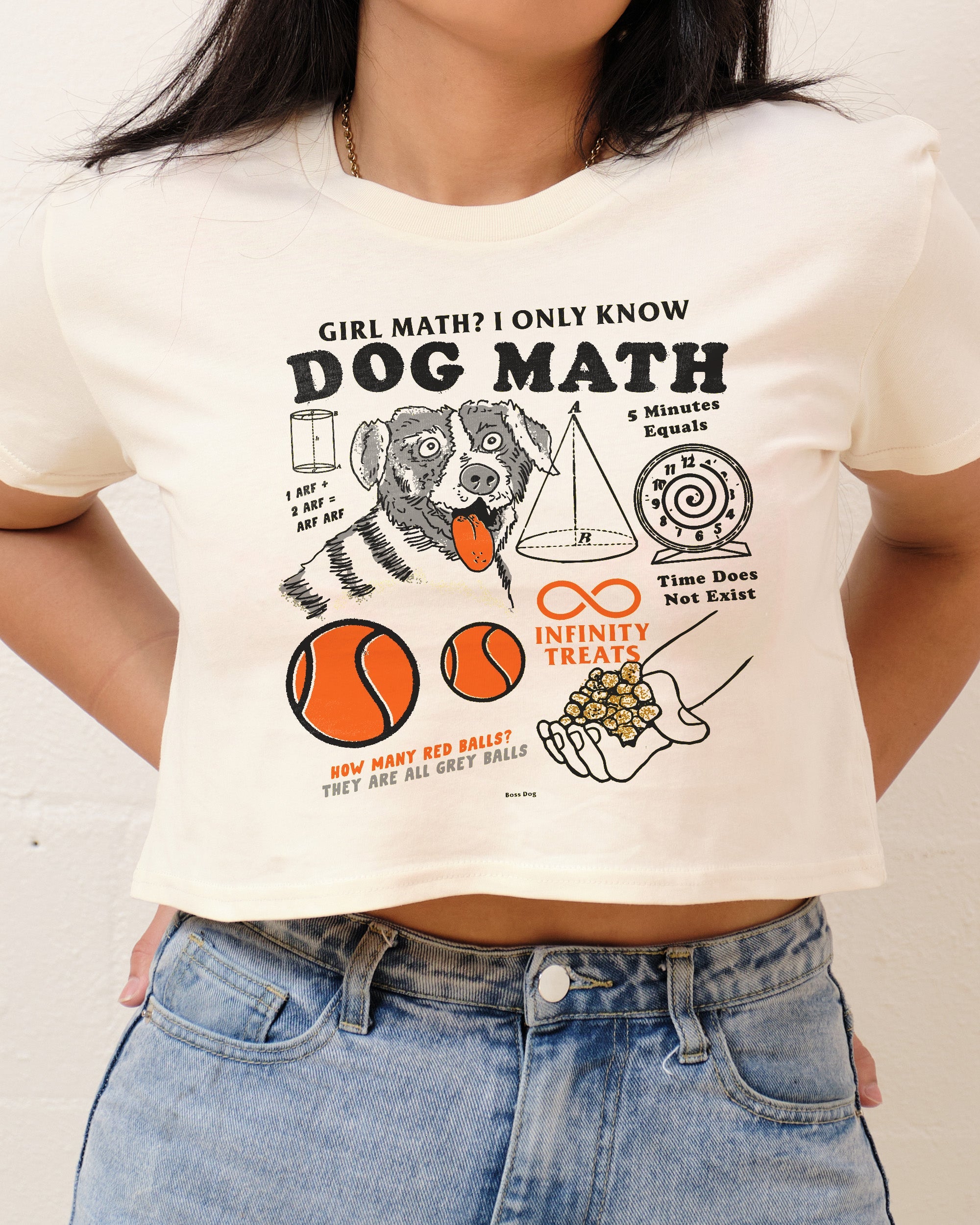 Dog Math Crop Tee Australia Online Natural