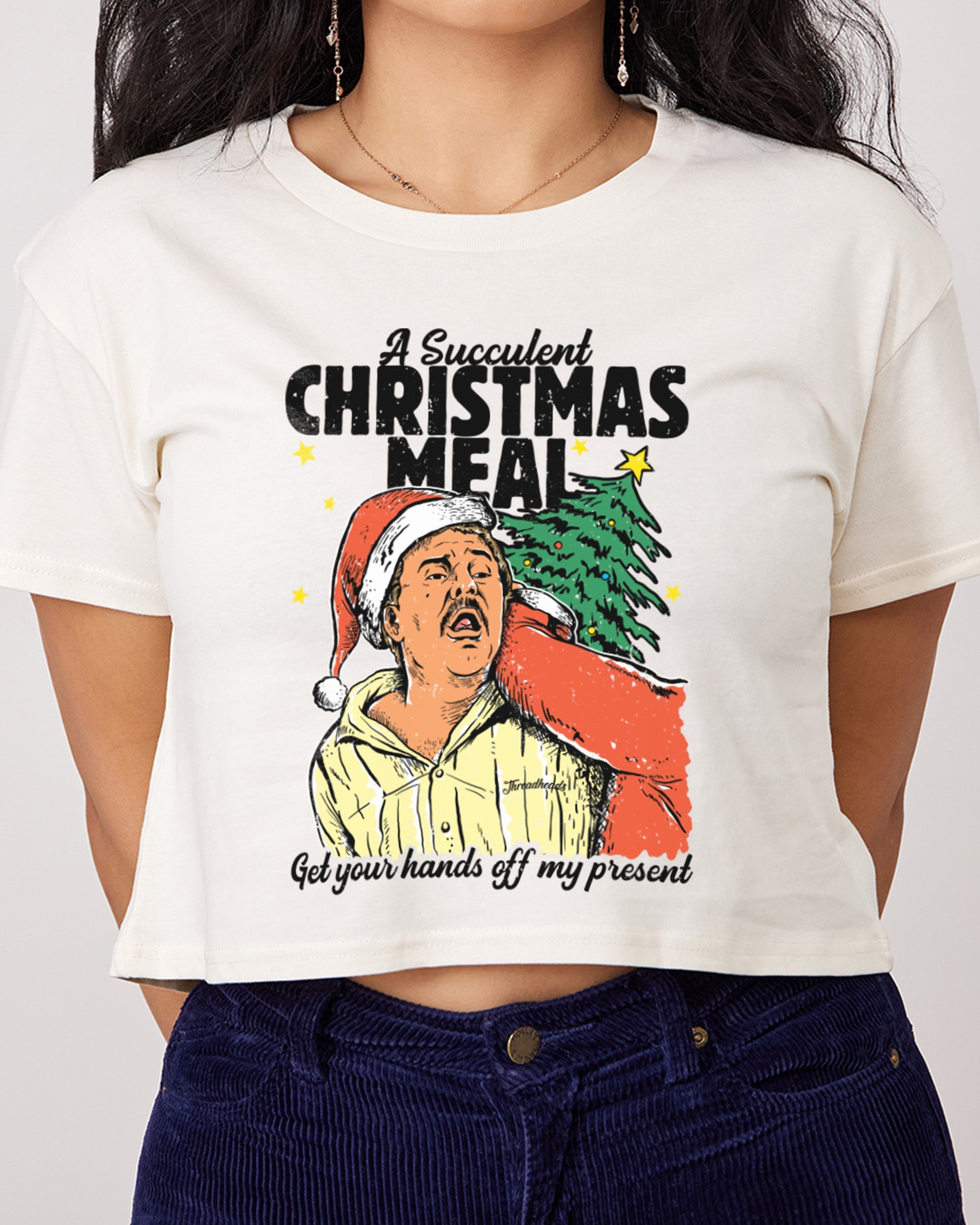 Succulent Chinese Christmas Crop Tee Australia Online Natural