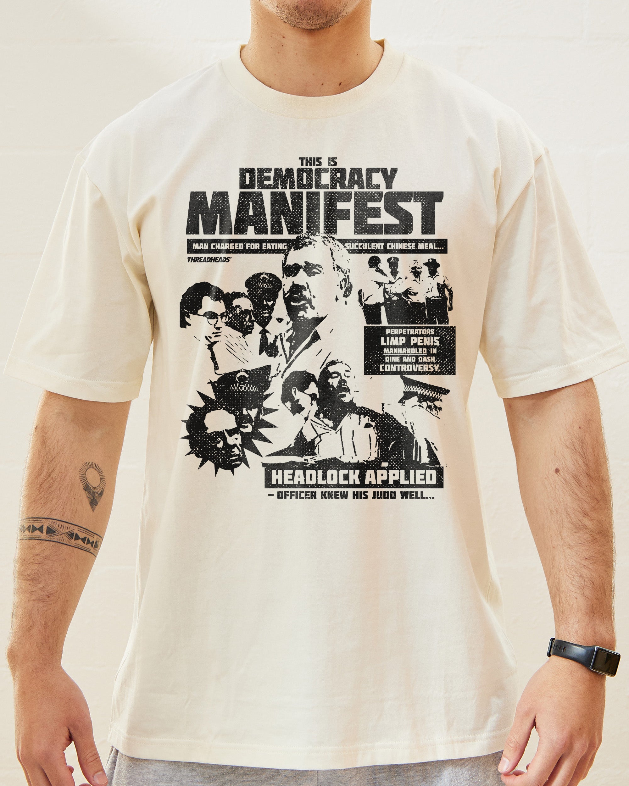 Democracy Manifest: Tabloid Edition T-Shirt Australia Online Natural