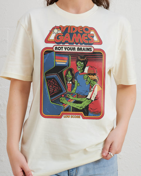 Video Games Rot Your Brains T-Shirt | Designed by Steven Rhodes USA