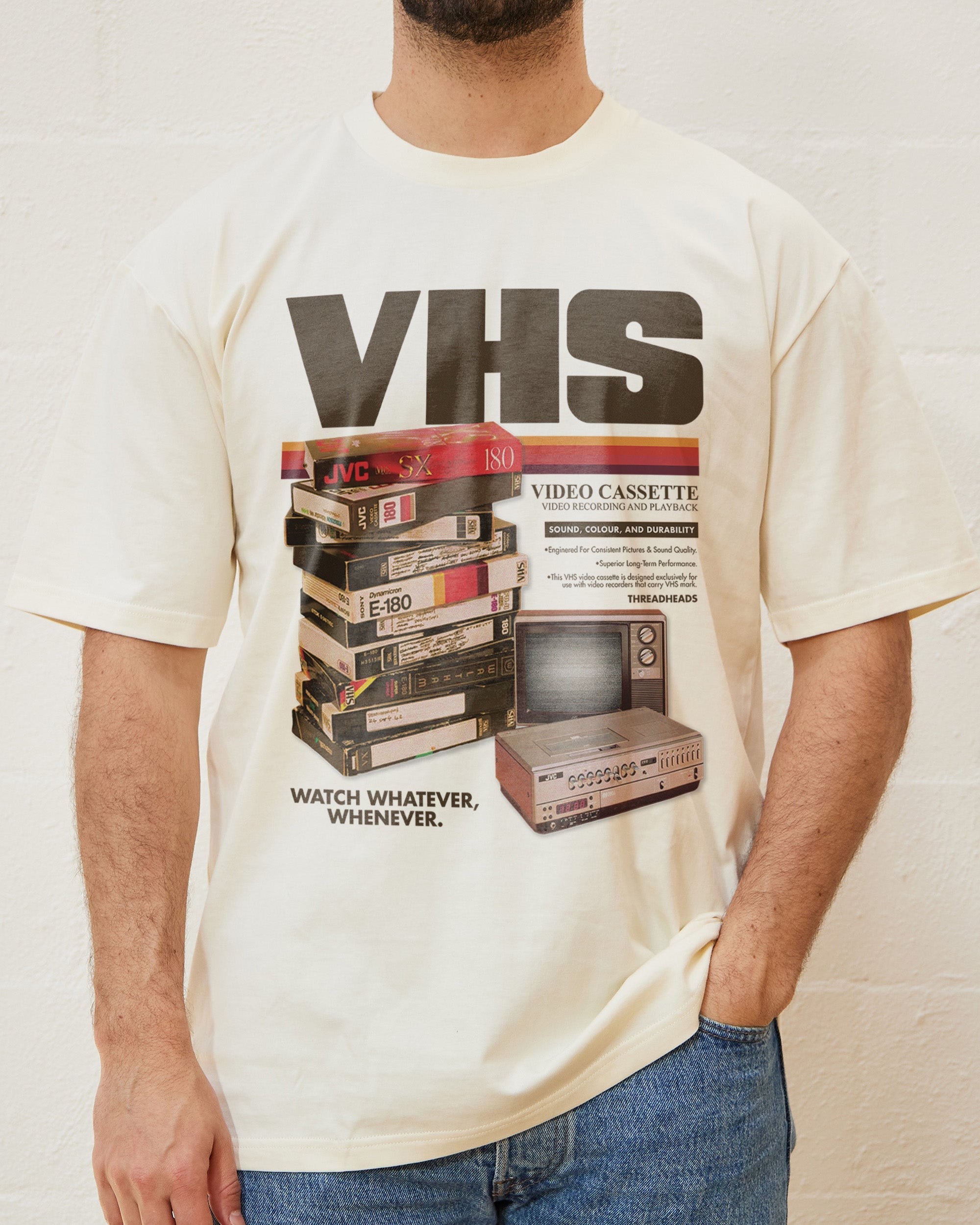 Vintage VHS Tapes T-Shirt Australia Online Natural