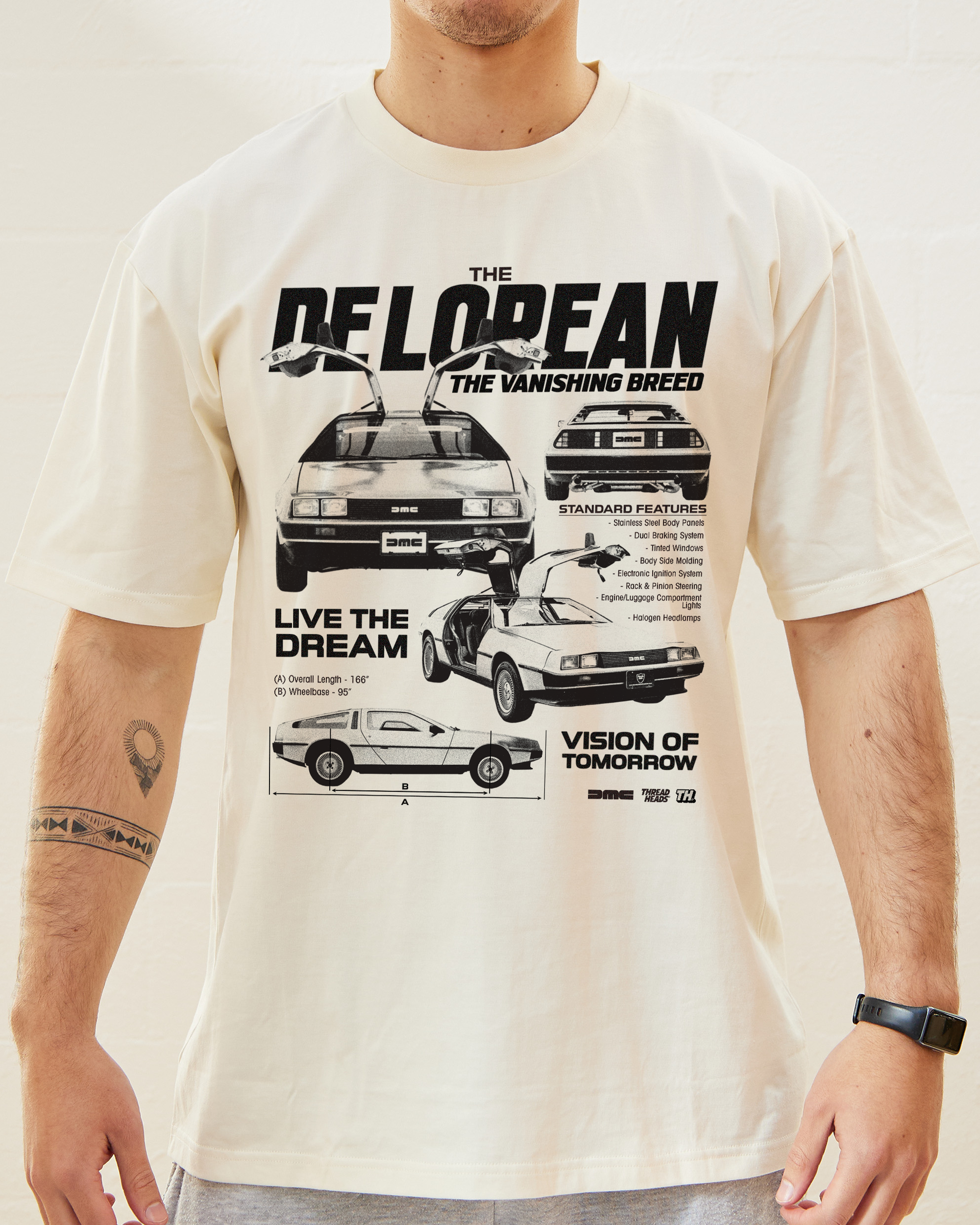 DeLorean Blueprint T-Shirt Australia Online Natural