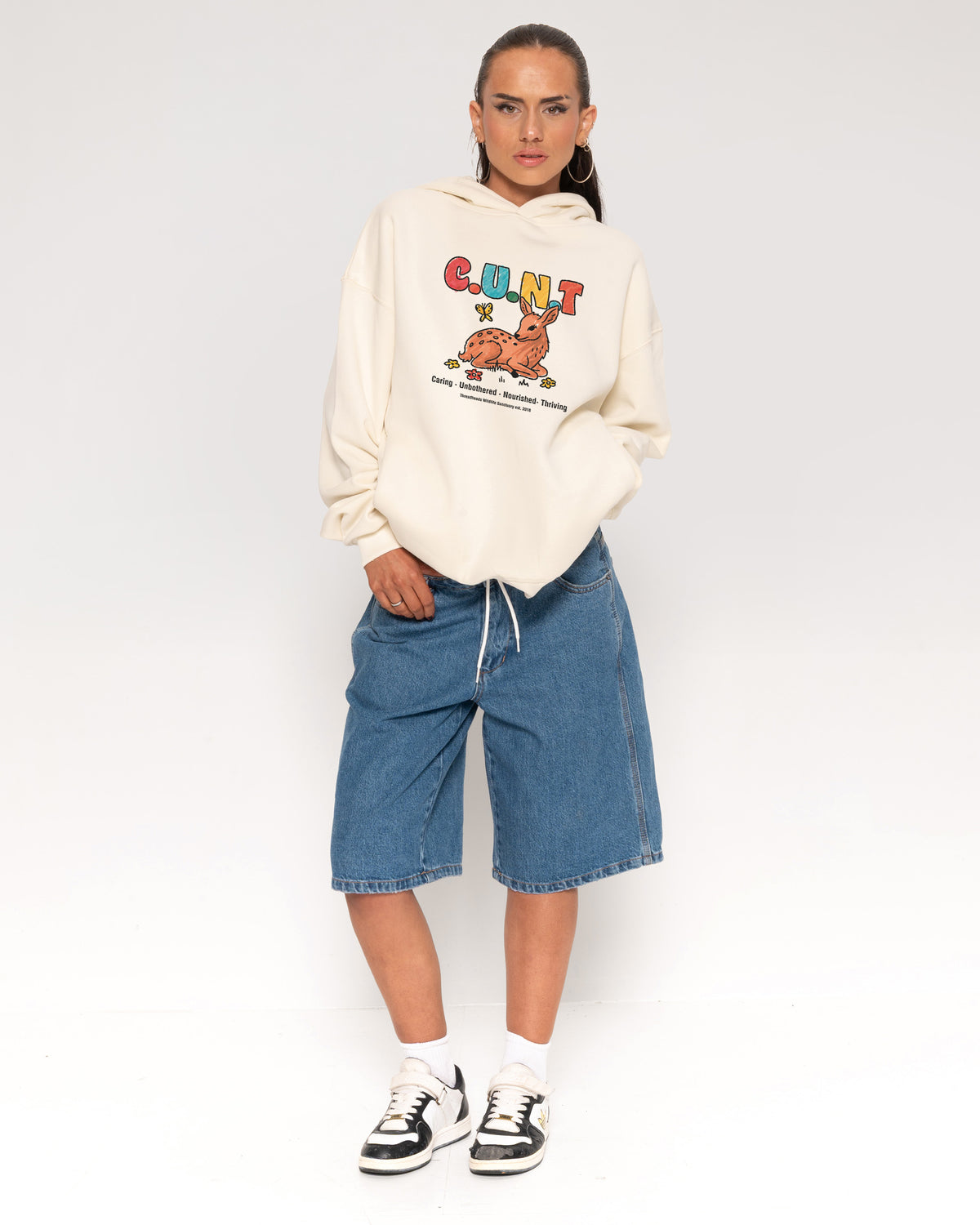 Caring Unbothered Nourished Thriving Natural Hoodie