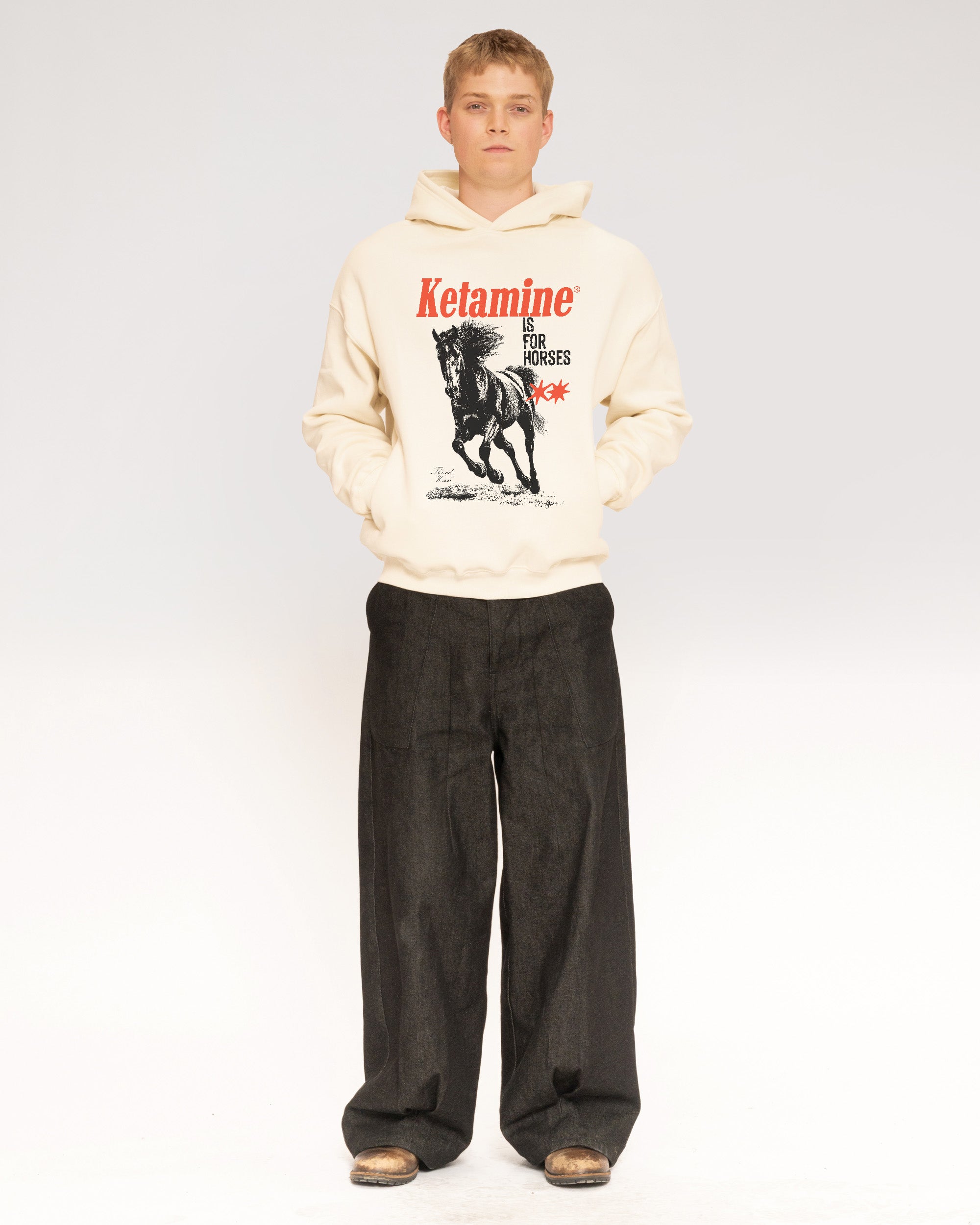 Ketamine is for Horses Natural Hoodie