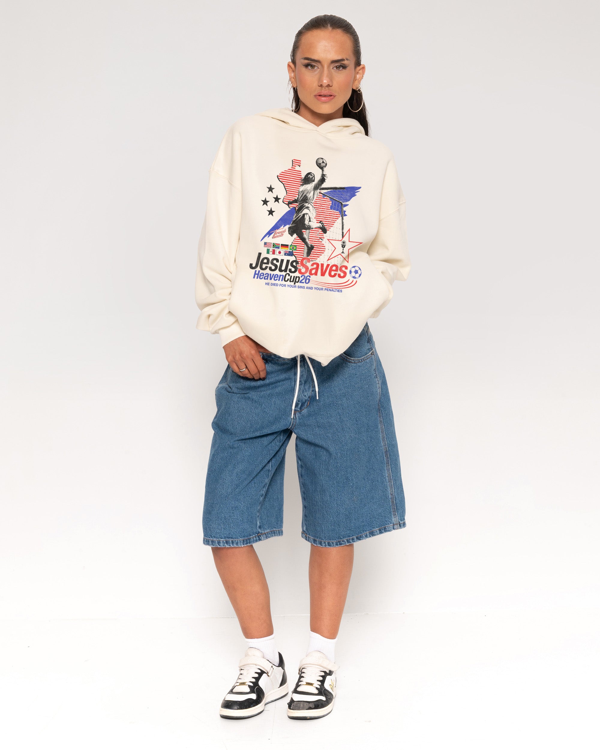 Jesus Saves '26 Natural Hoodie