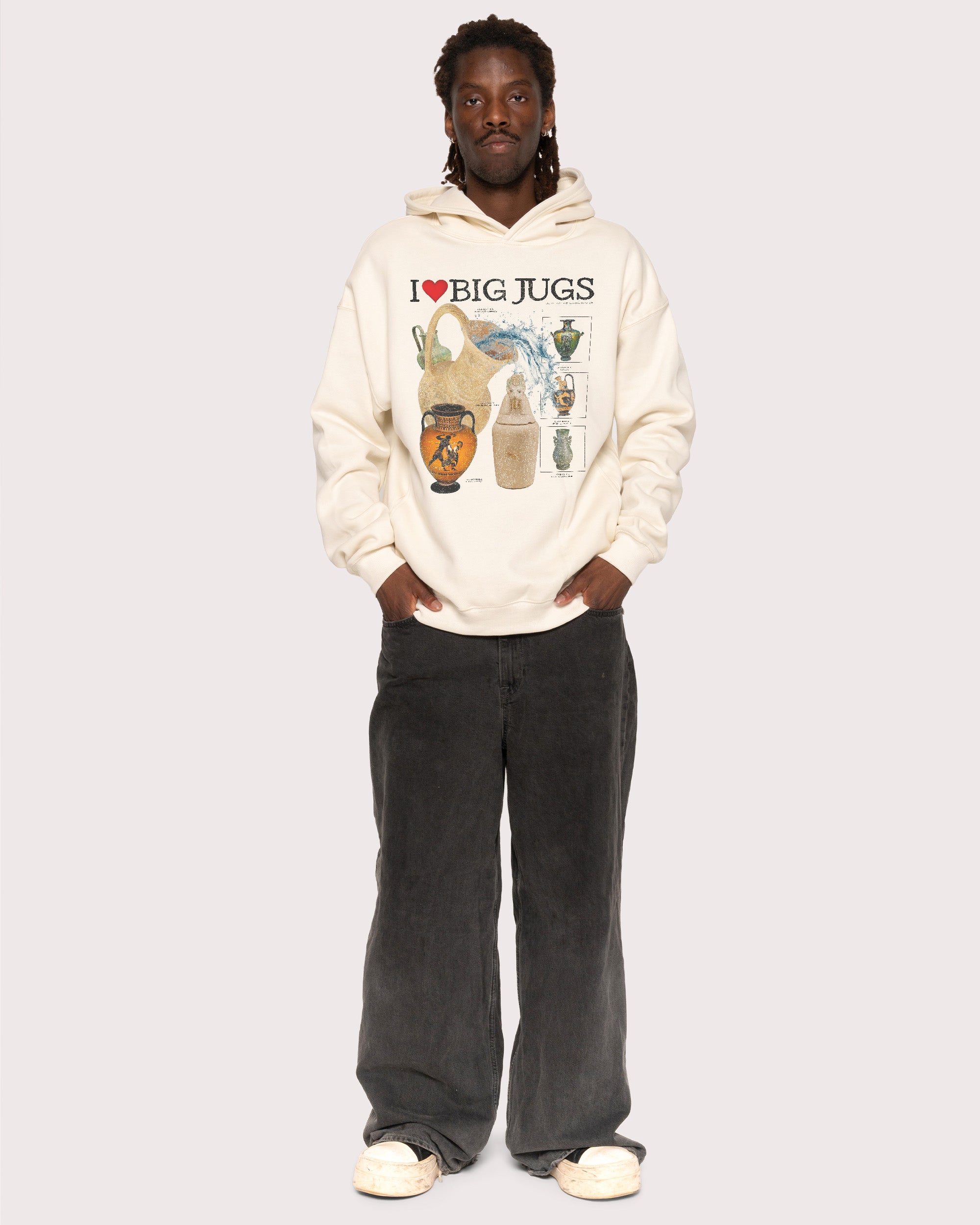 I Love Big Jugs Natural Hoodie