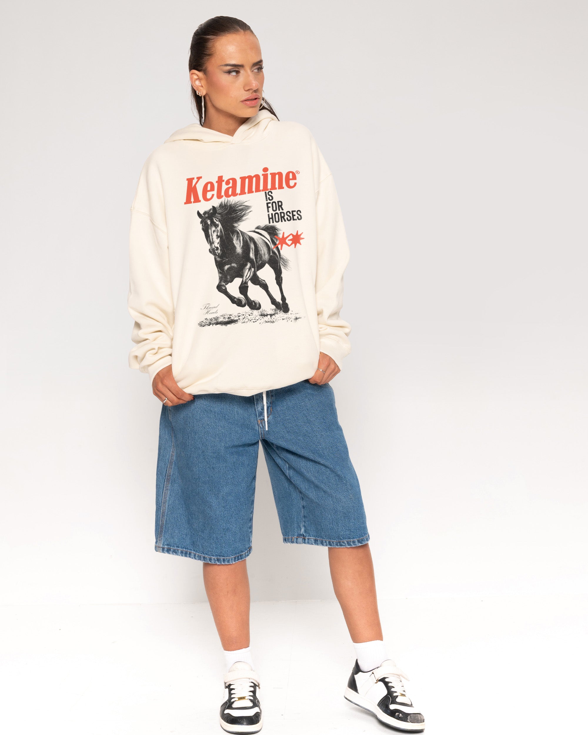 Ketamine is for Horses Natural Hoodie