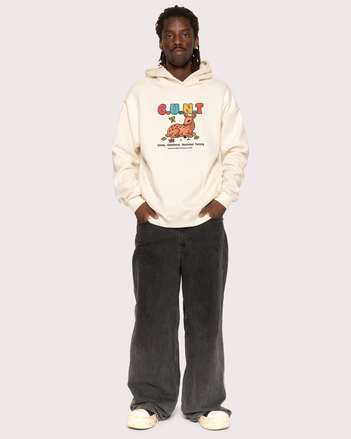 Caring Unbothered Nourished Thriving Natural Hoodie