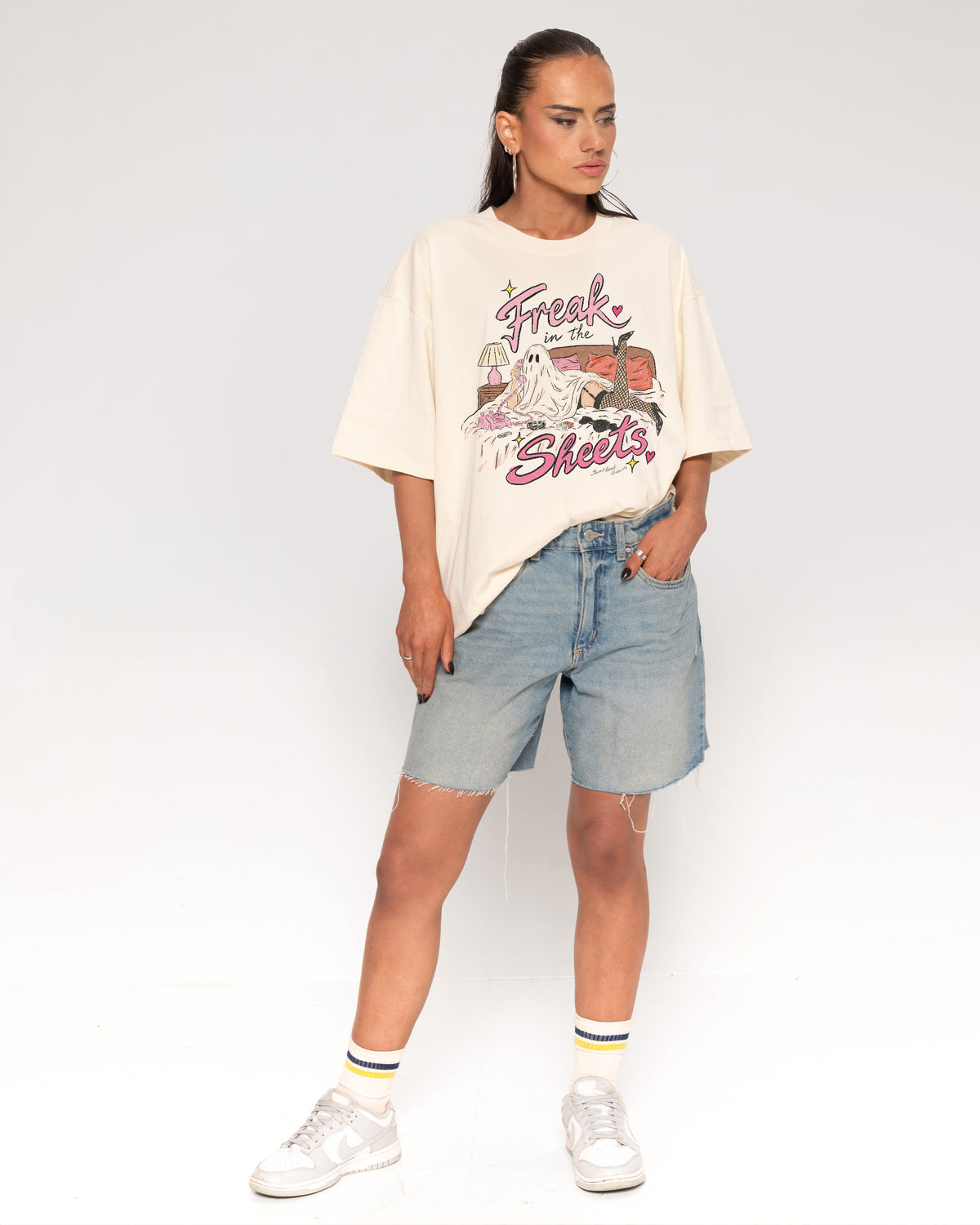 Freak in the Sheets Ghost Natural Oversized Tee