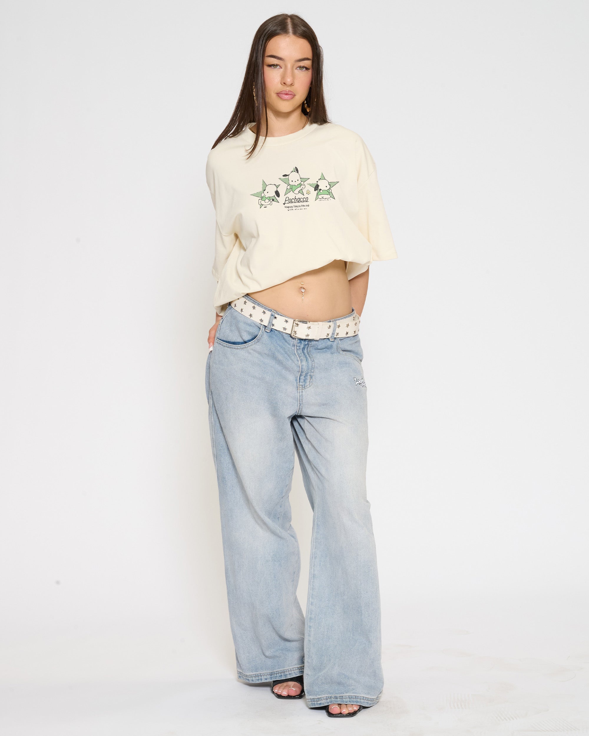 Pochacco Happy Steps Oversized Tee Official Hello Kitty and Friends collab Threadheads