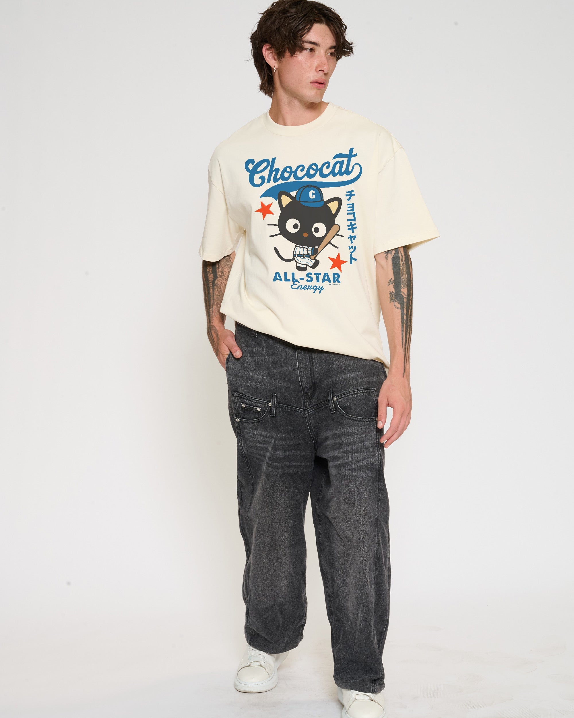 Chococat Baseball Oversized Tee Official Hello Kitty and Friends collab Threadheads