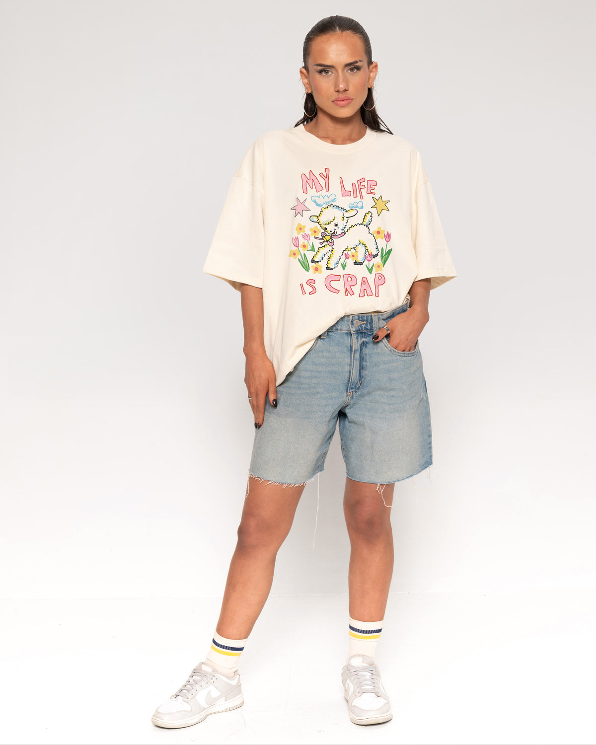 My Life is Crap Natural Oversized Tee