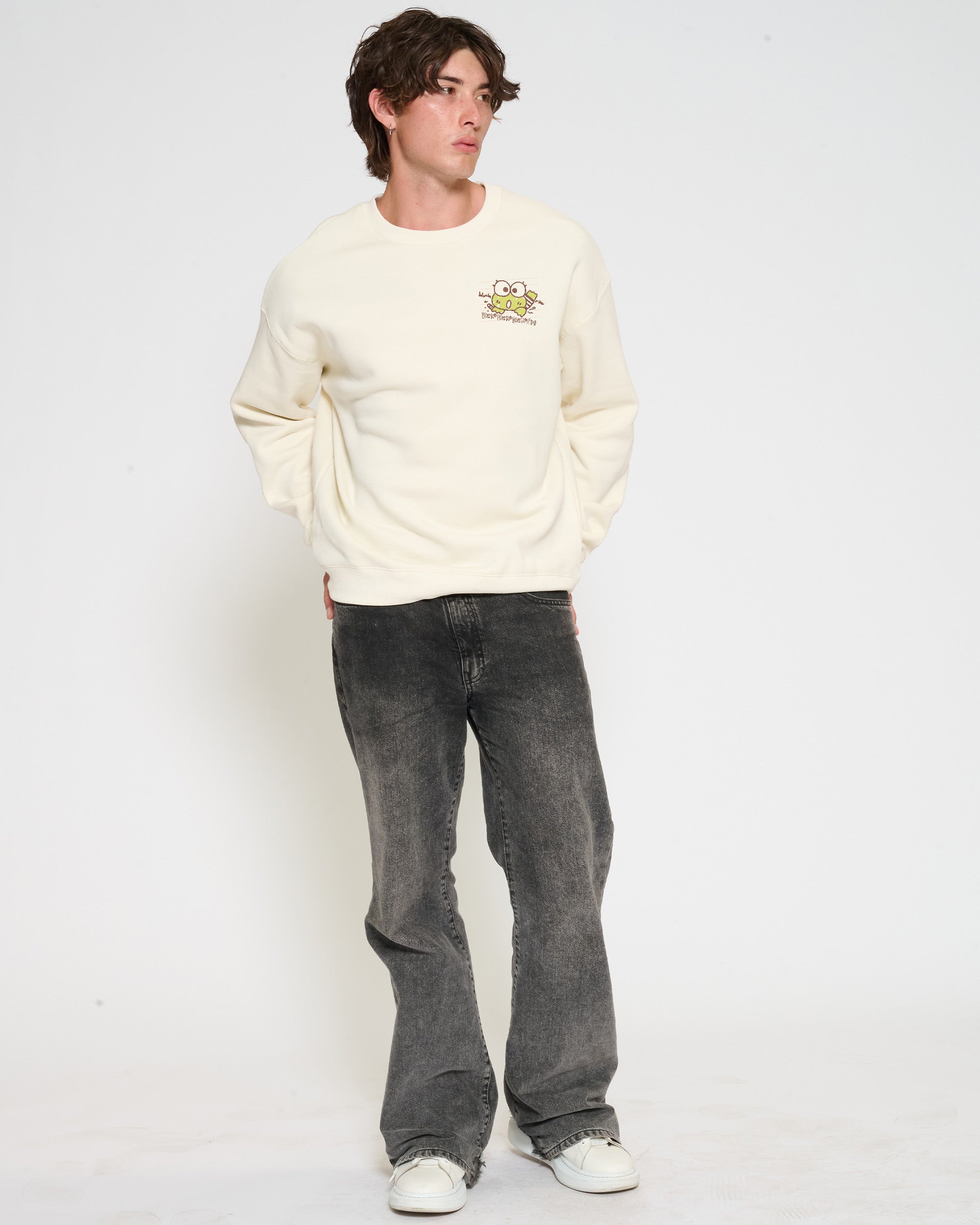 Keroppi Scribble Sweatshirt Official Hello Kitty and Friends collab Threadheads