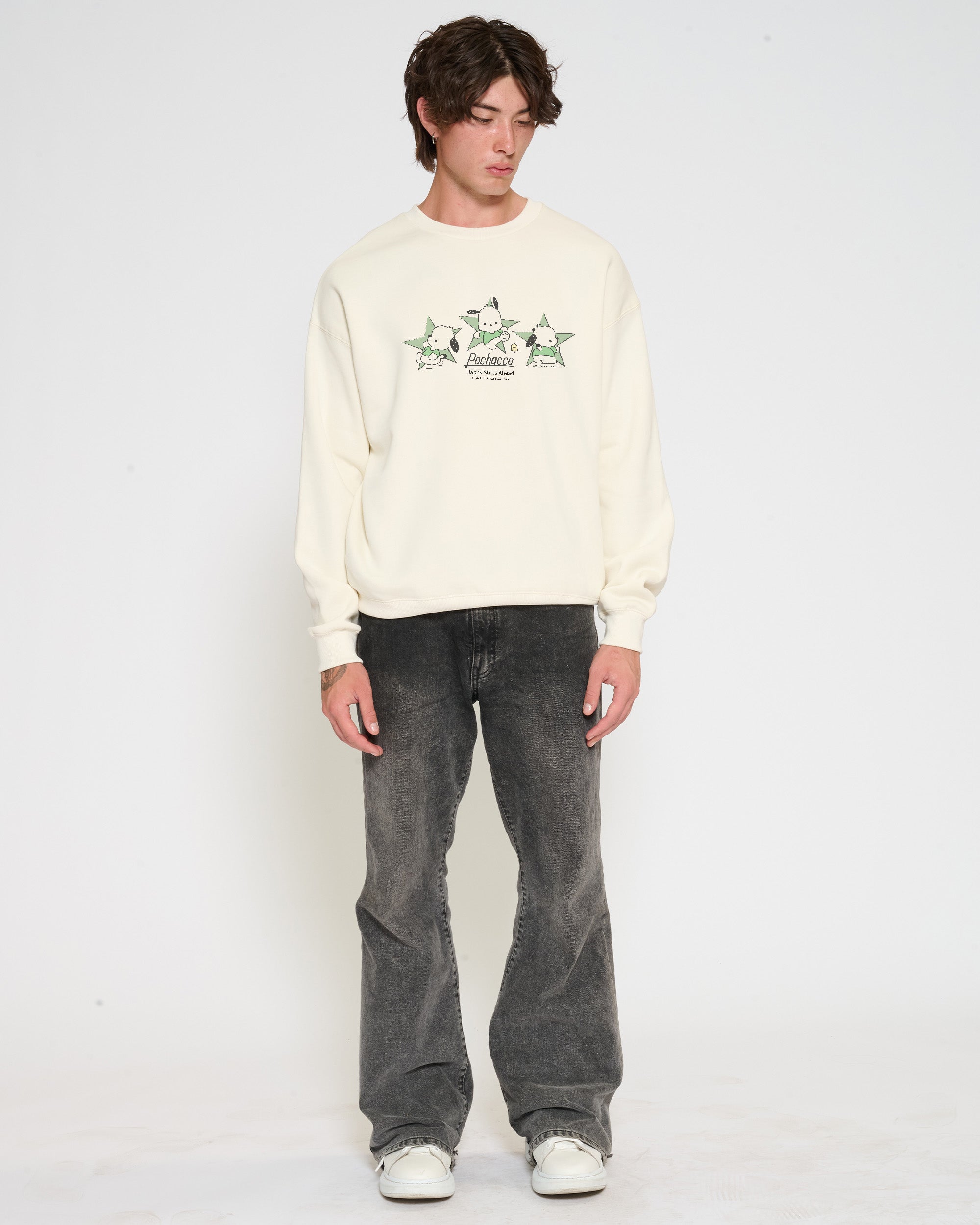 Pochacco Happy Steps Sweatshirt Official Hello Kitty and Friends collab Threadheads