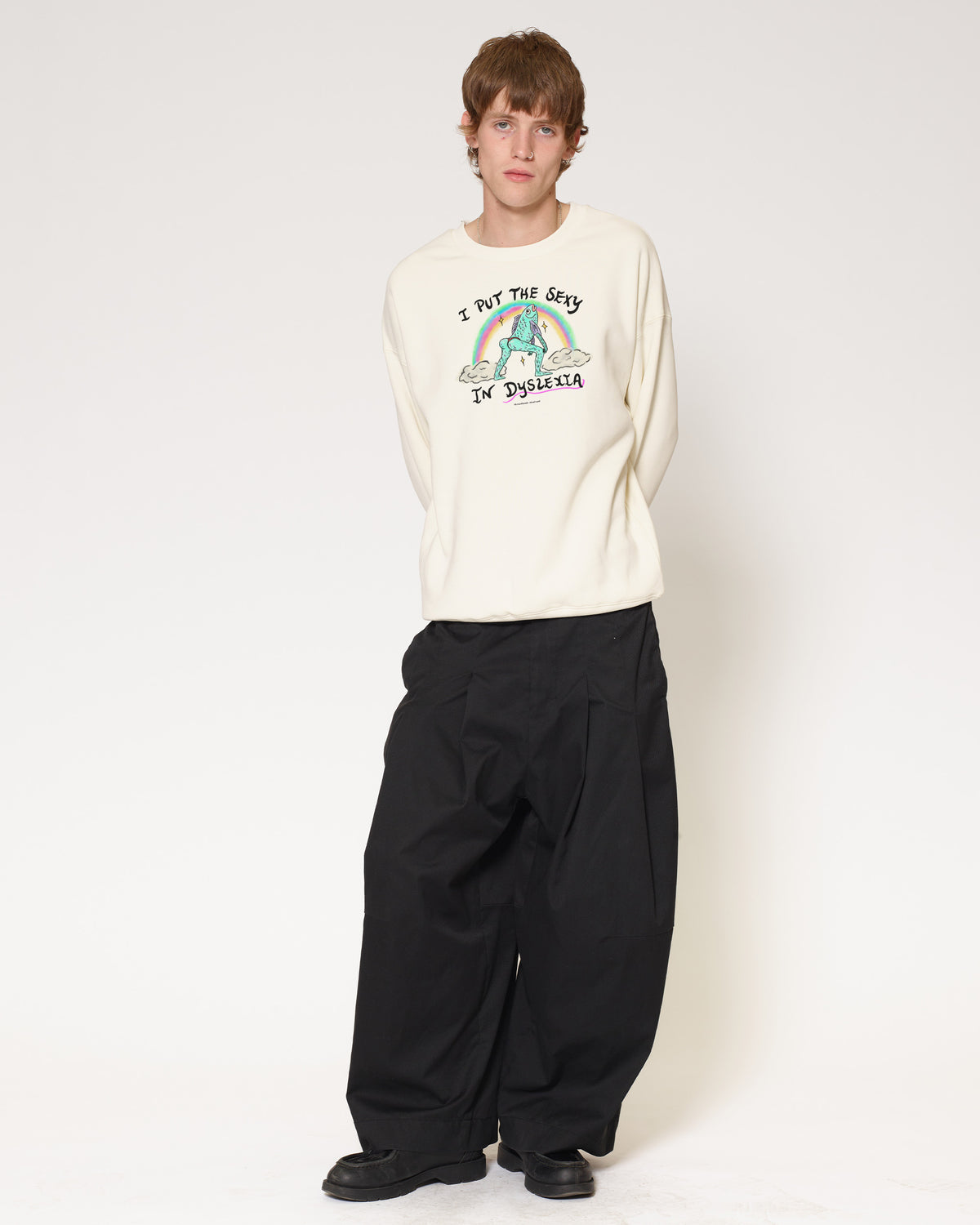 I Put the Sexy in Dyslexia Natural Sweatshirt