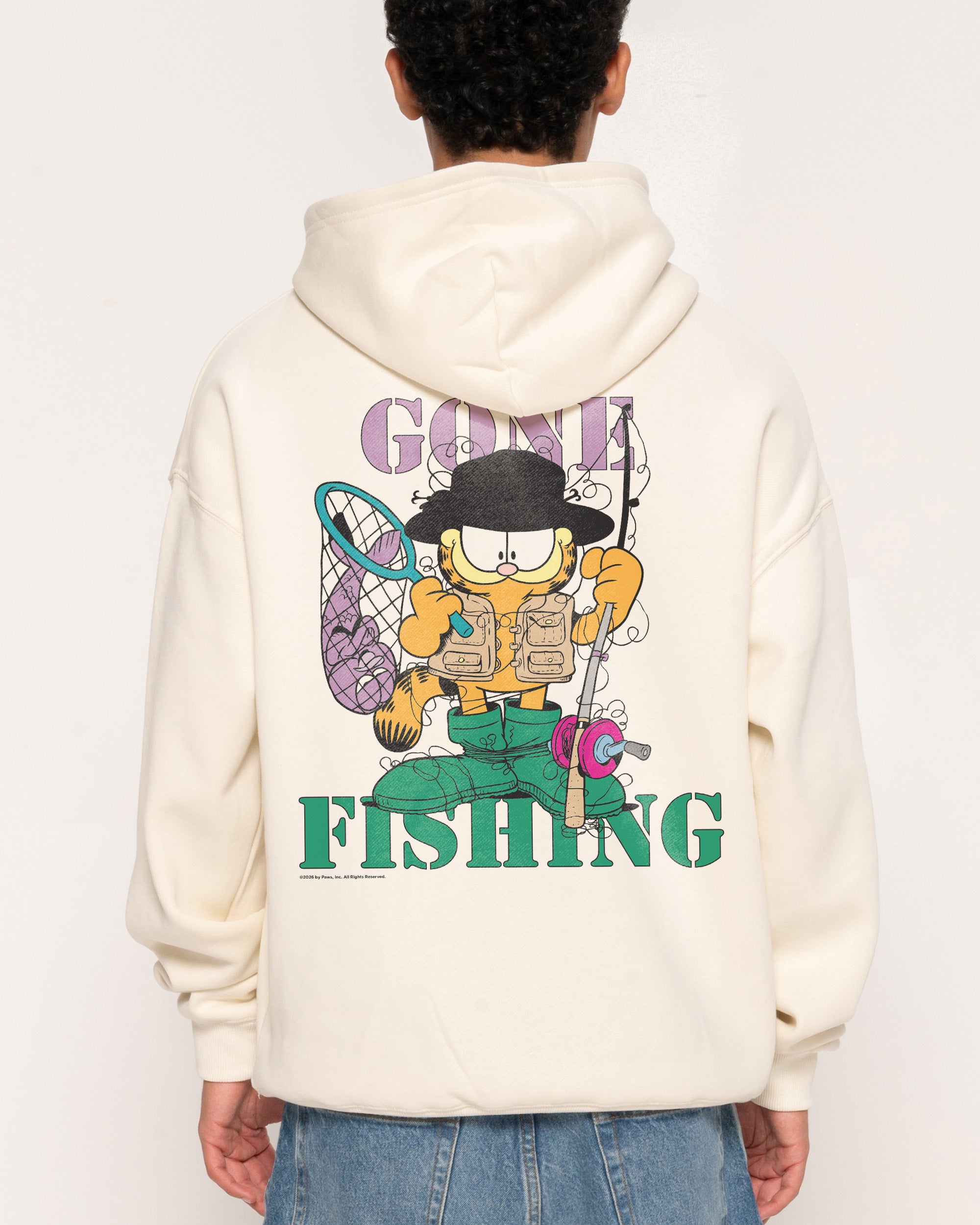 Gone Fishing Natural Hoodie