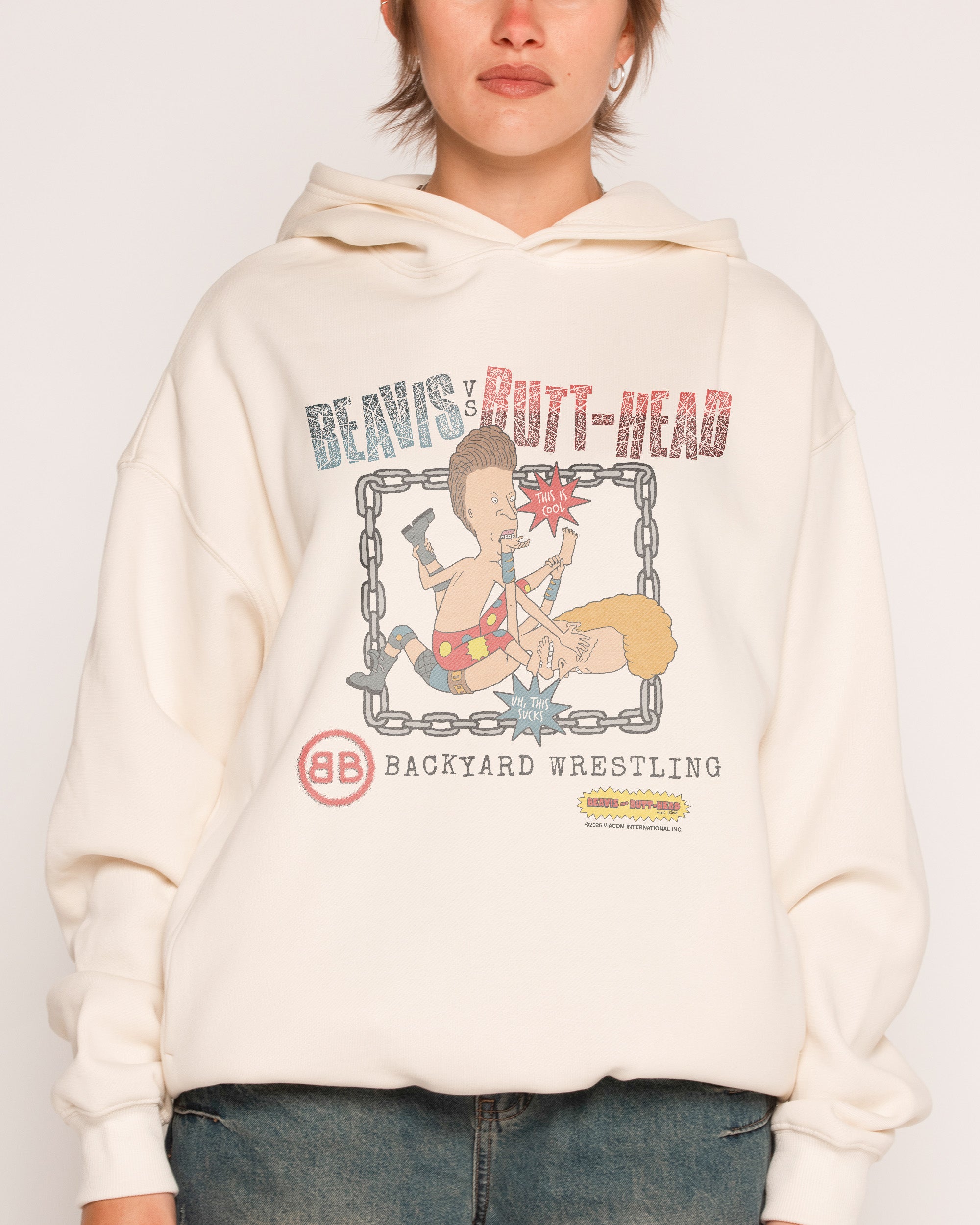 Backyard Wrestling Natural Hoodie