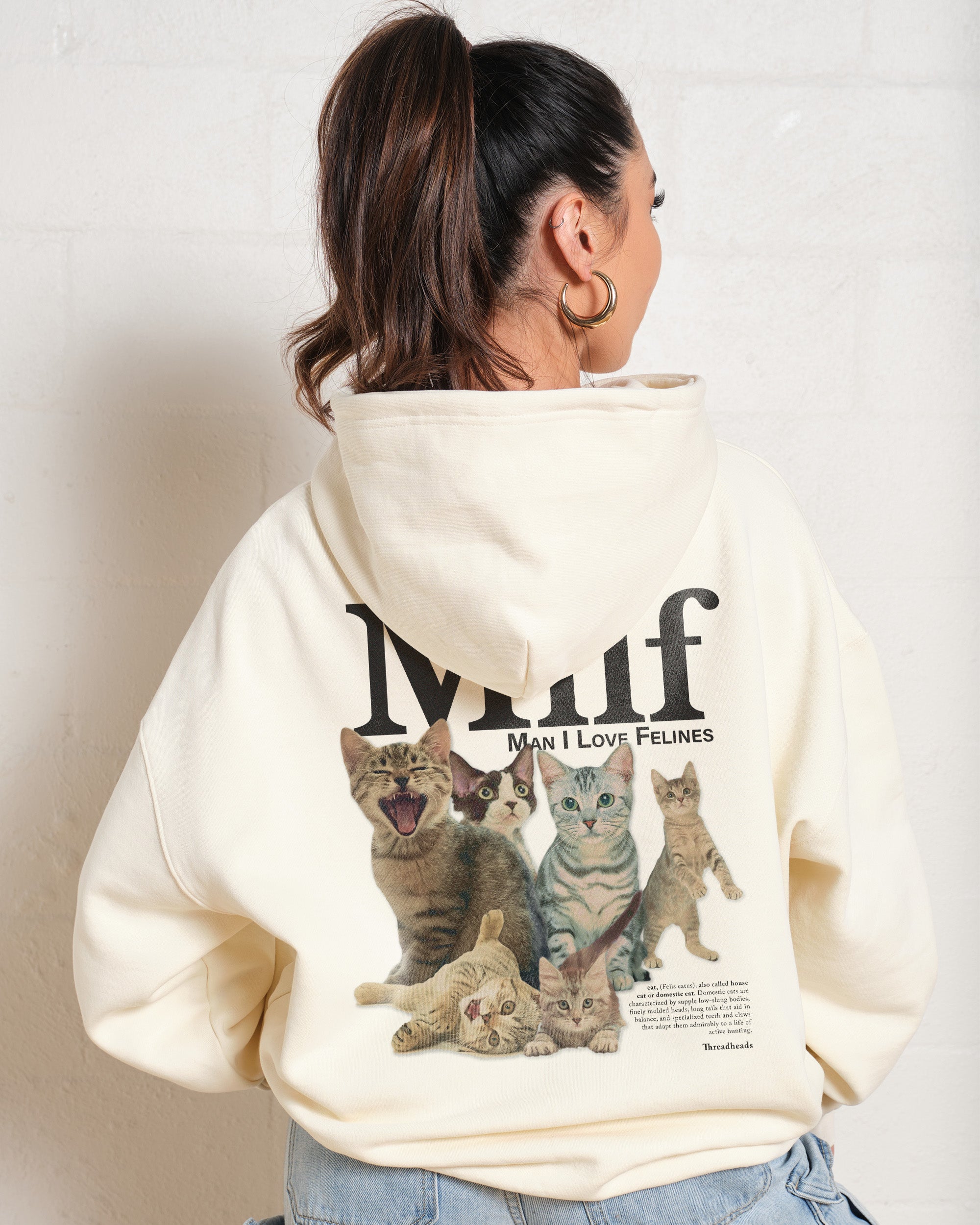 Man I Love Felines Front and Back Hoodie Funny Hoodie UK