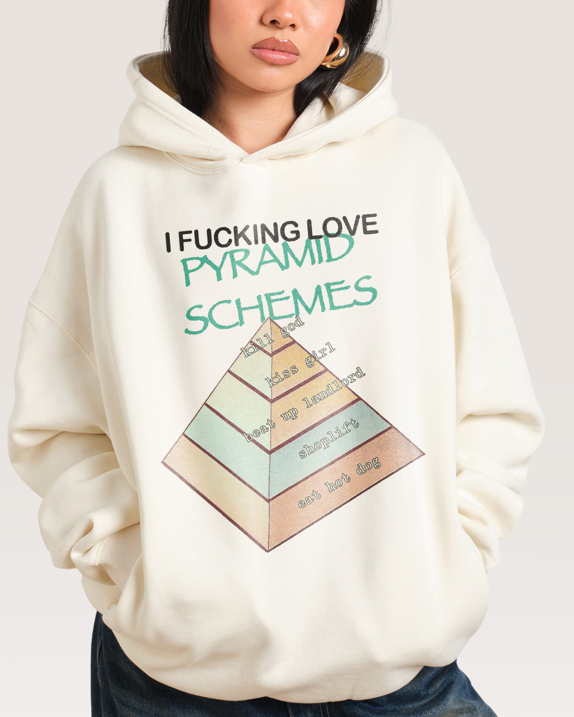 Pyramid Scheme Natural Hoodie