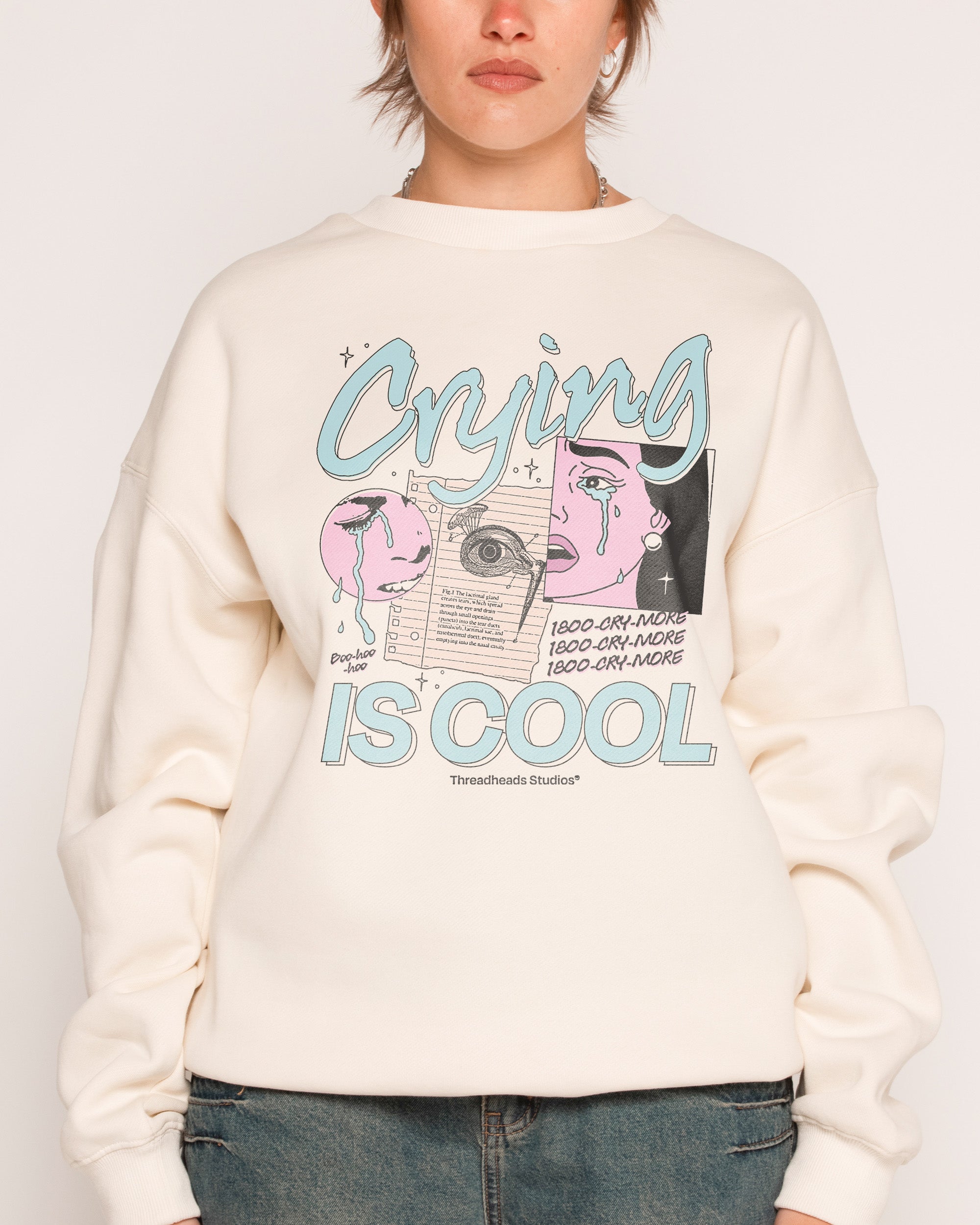 Crying is Cool Natural Sweatshirt