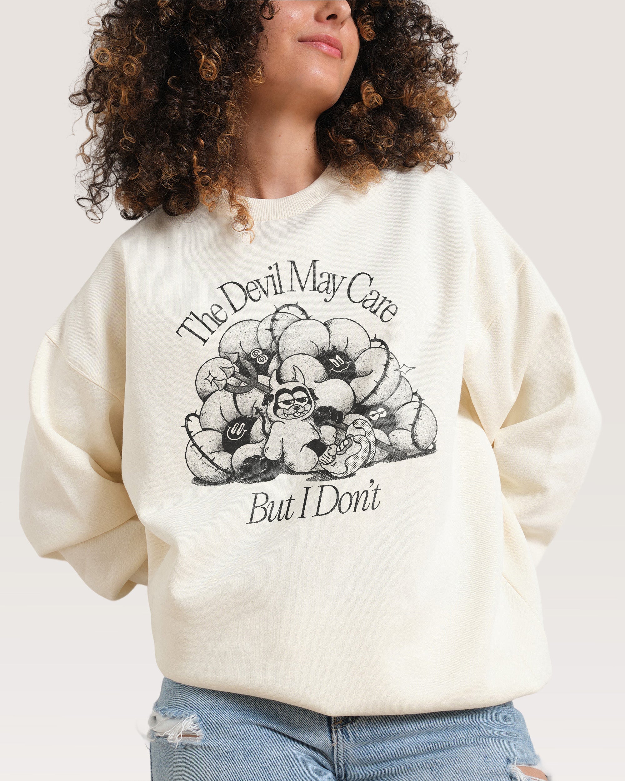 Devil May Care Natural Sweatshirt