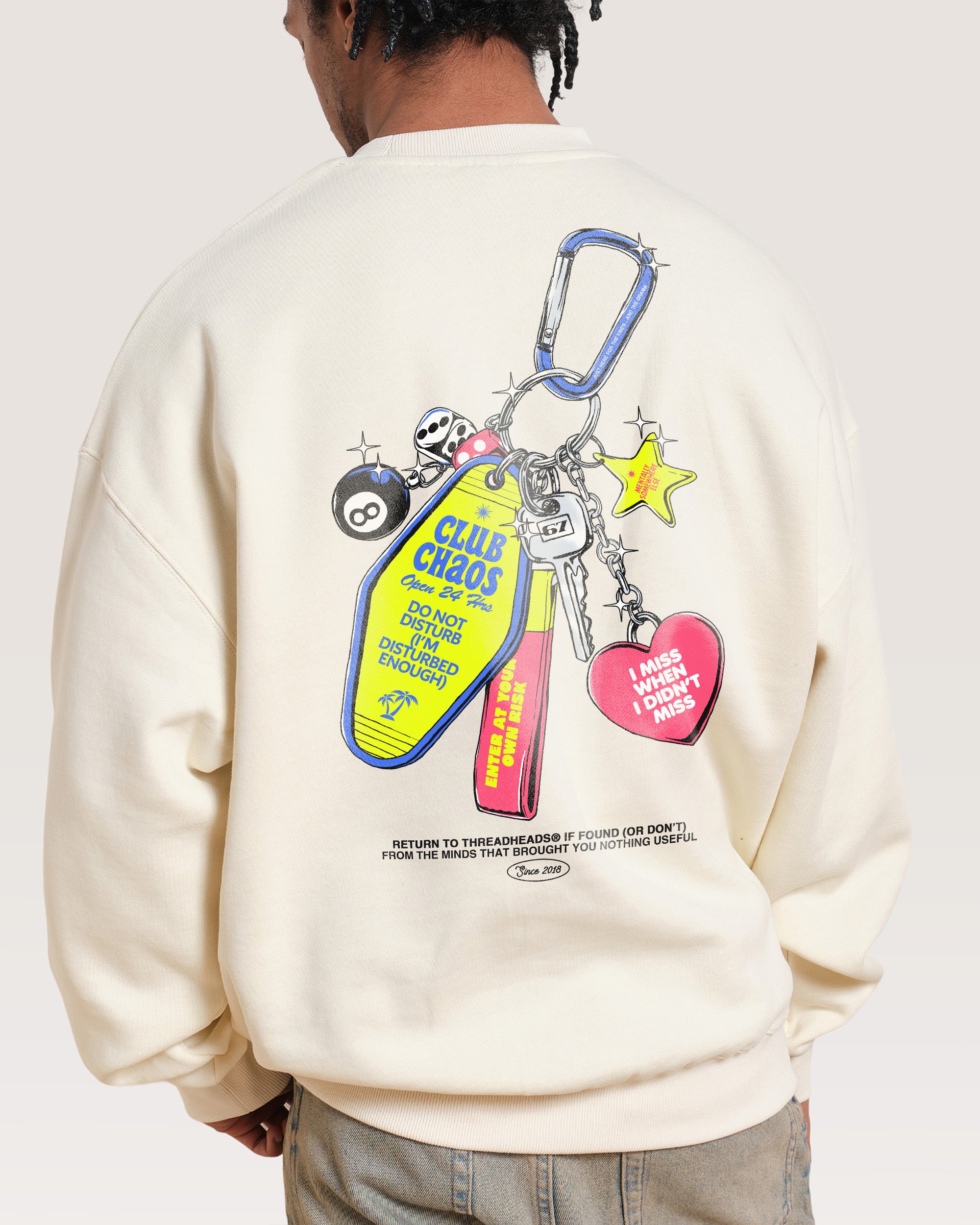 Club Chaos Key Chain Natural Sweatshirt