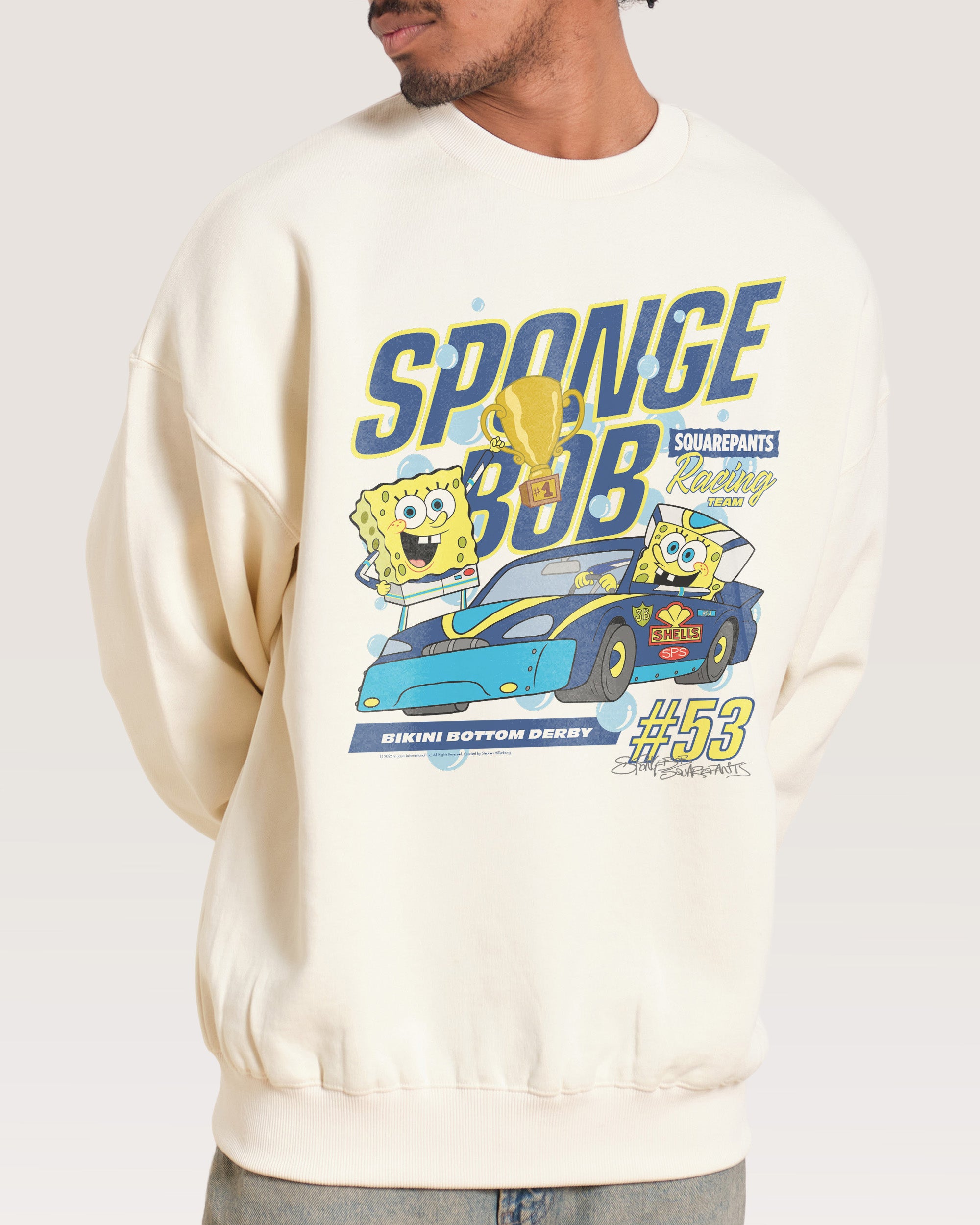 Spongebob Racing Natural Sweatshirt