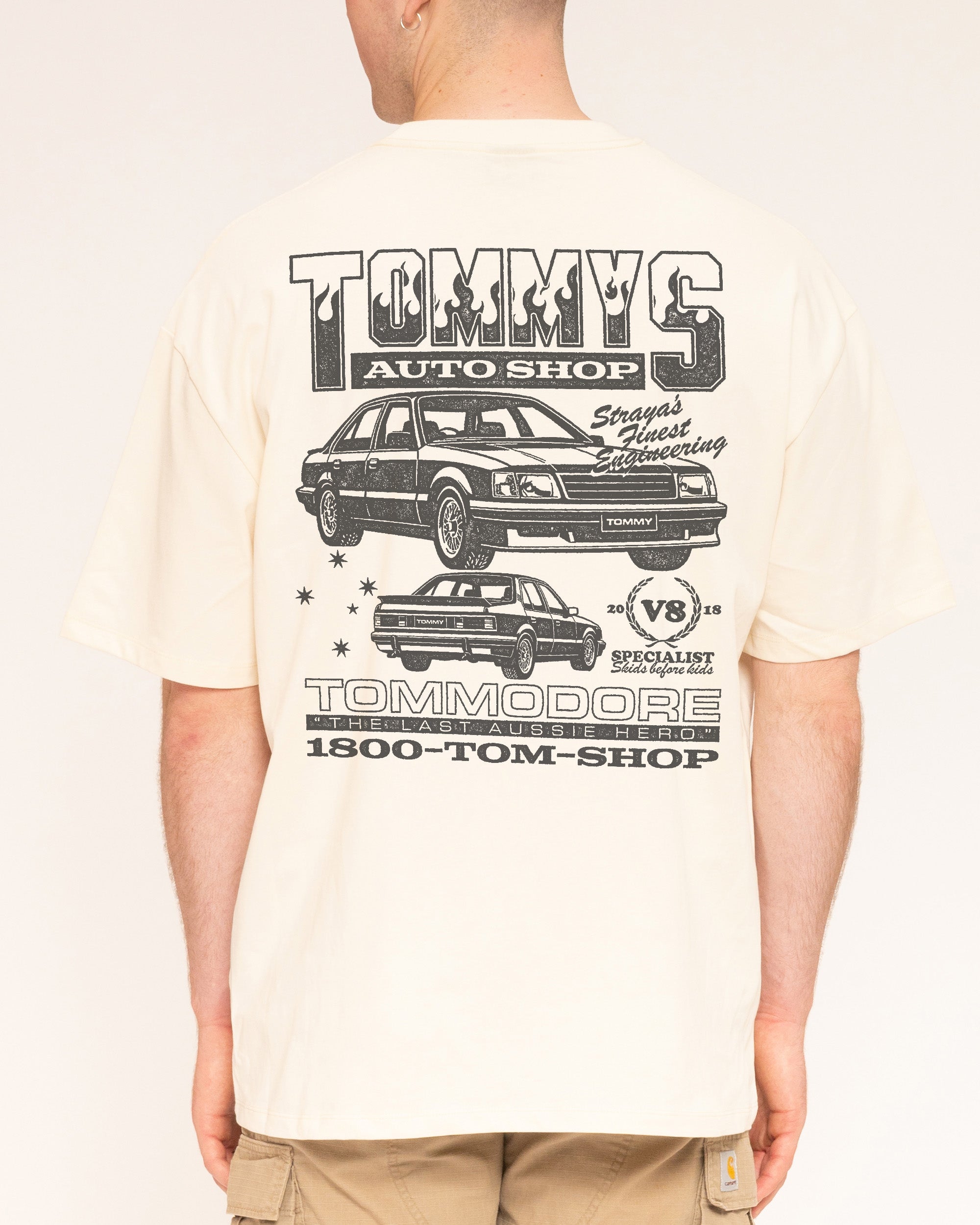 Tommy's Auto Shop Natural Oversized Tee
