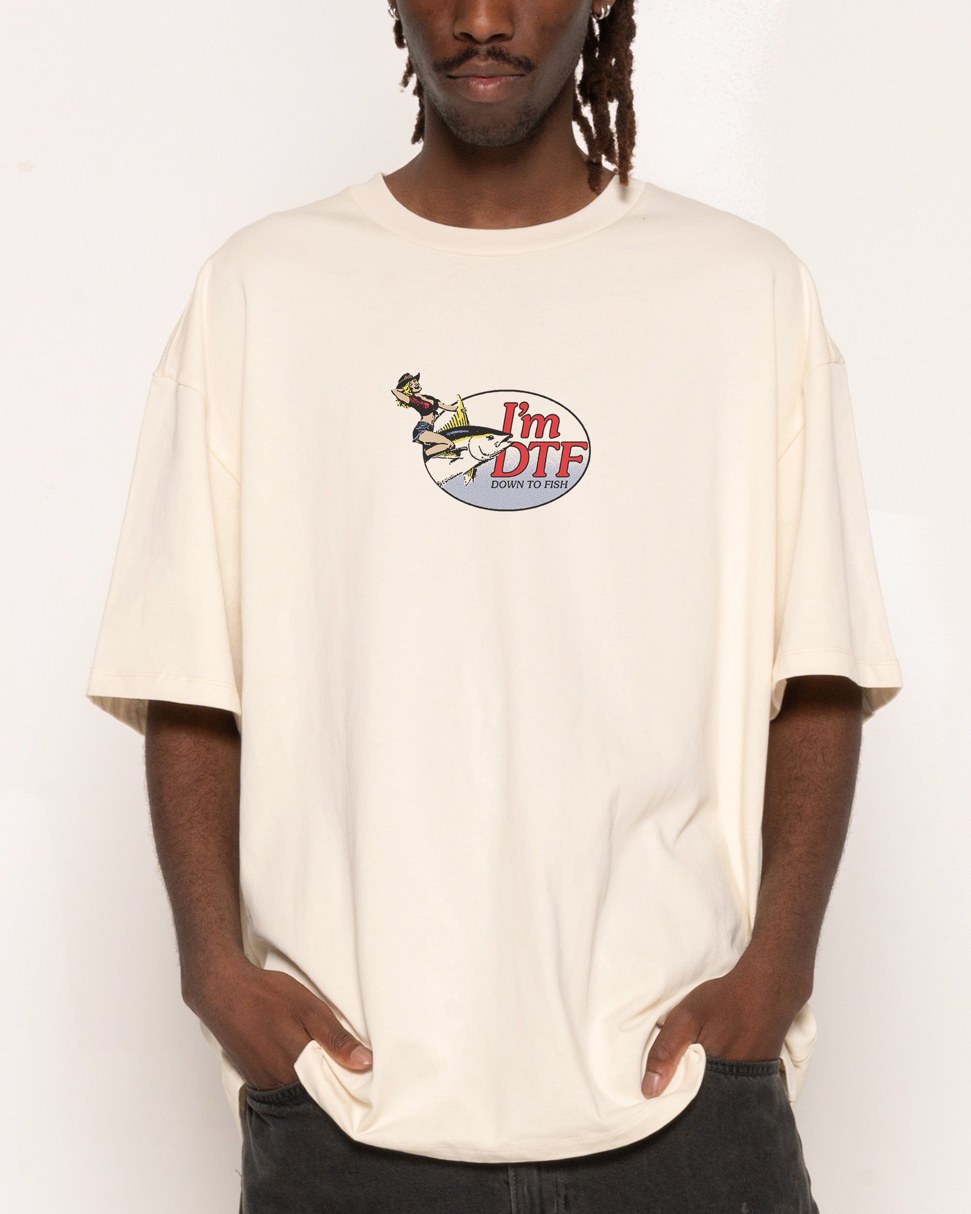 I'm DTF! Natural Oversized Tee