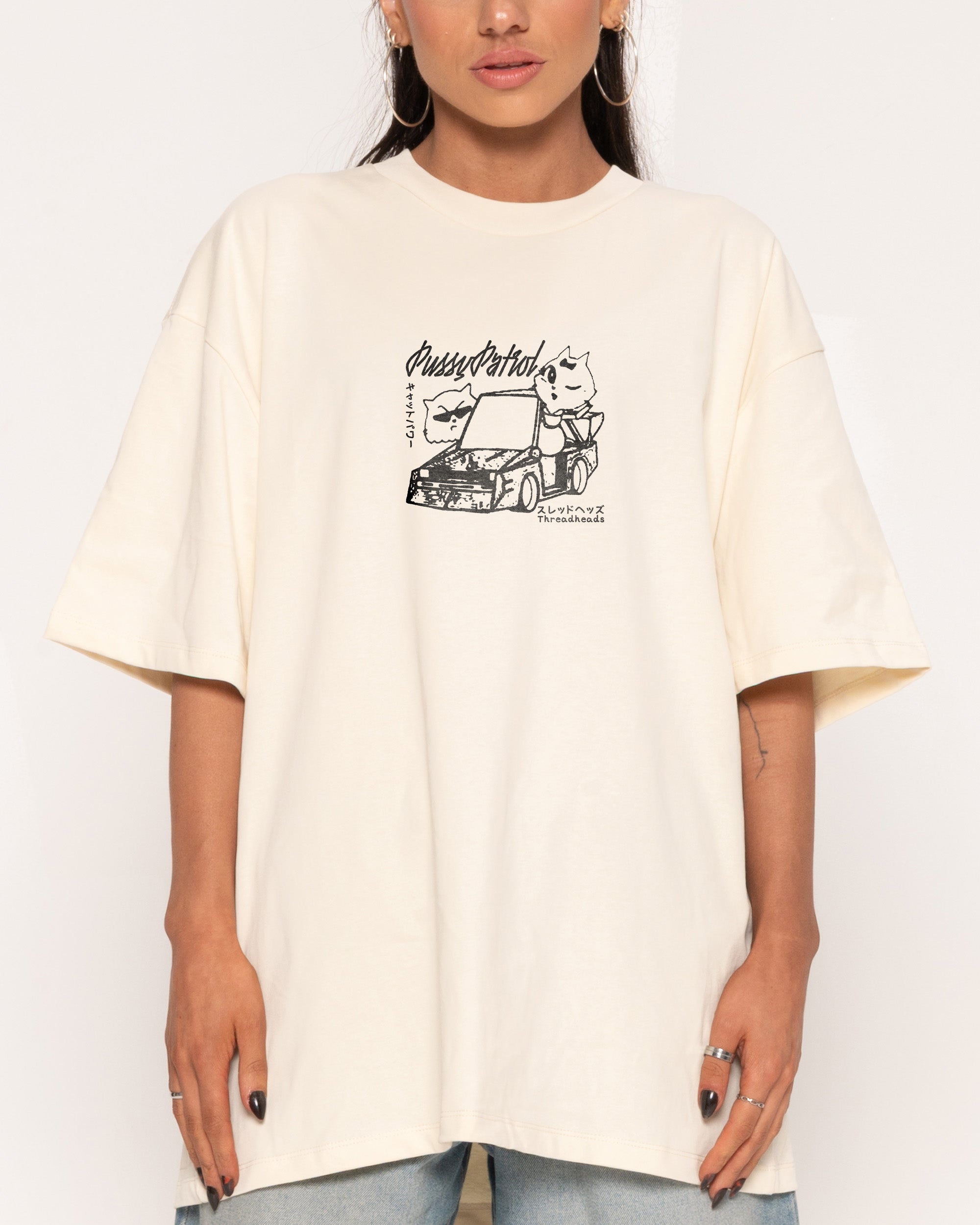 Pussy Patrol Natural Oversized Tee