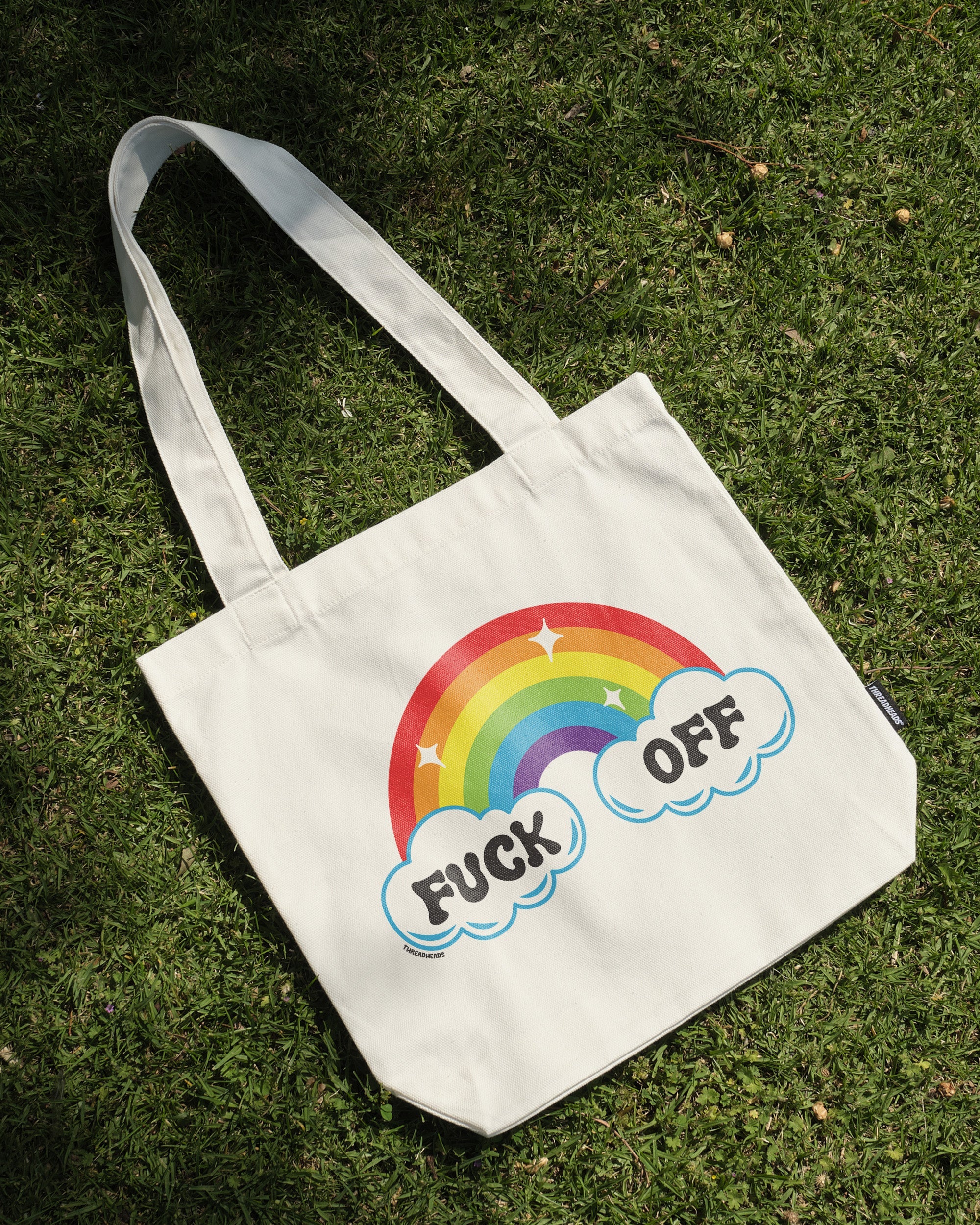 Fk Off Rainbow Tote Bag Australia Online Natural