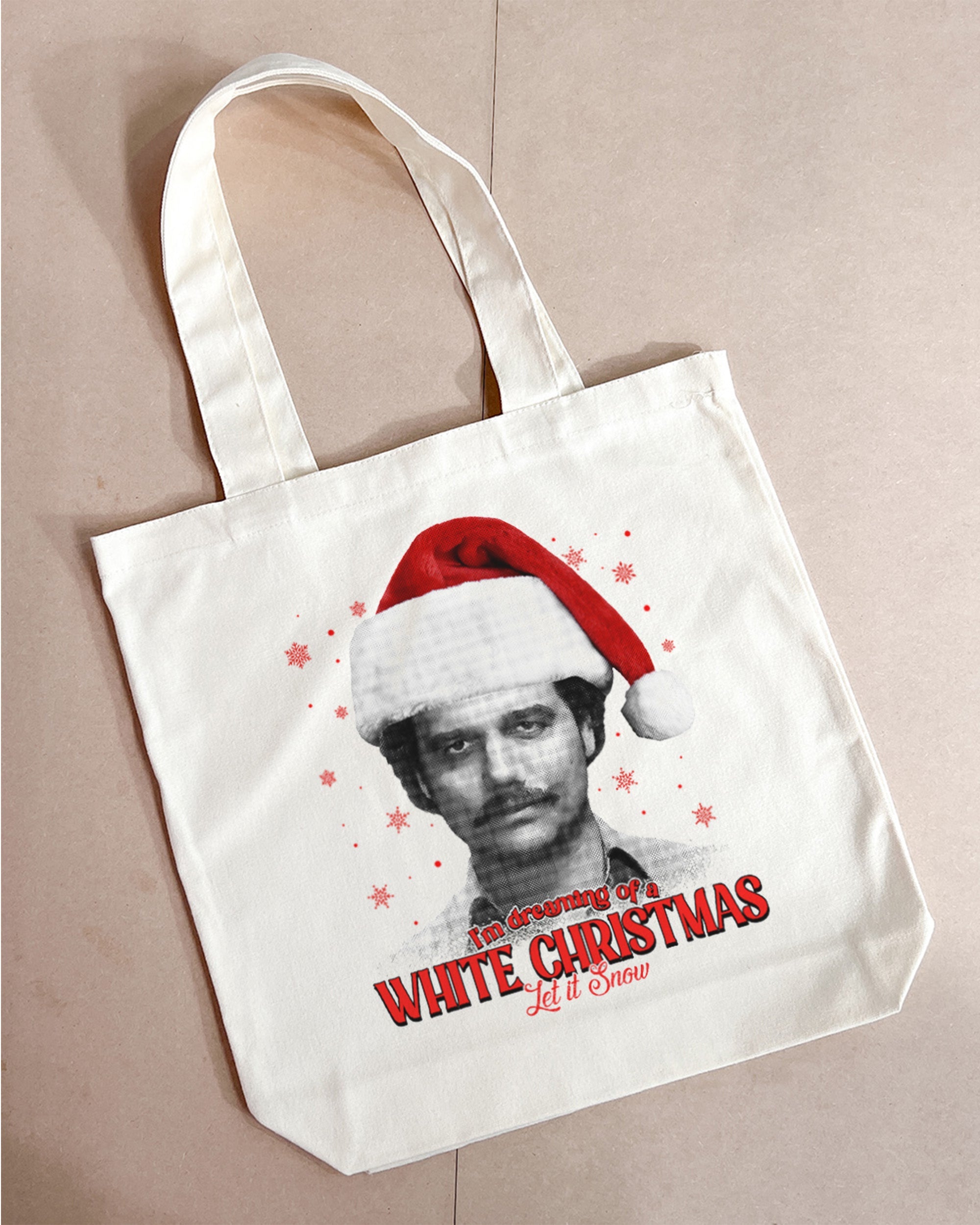 White Christmas Tote Bag Australia Online Natural