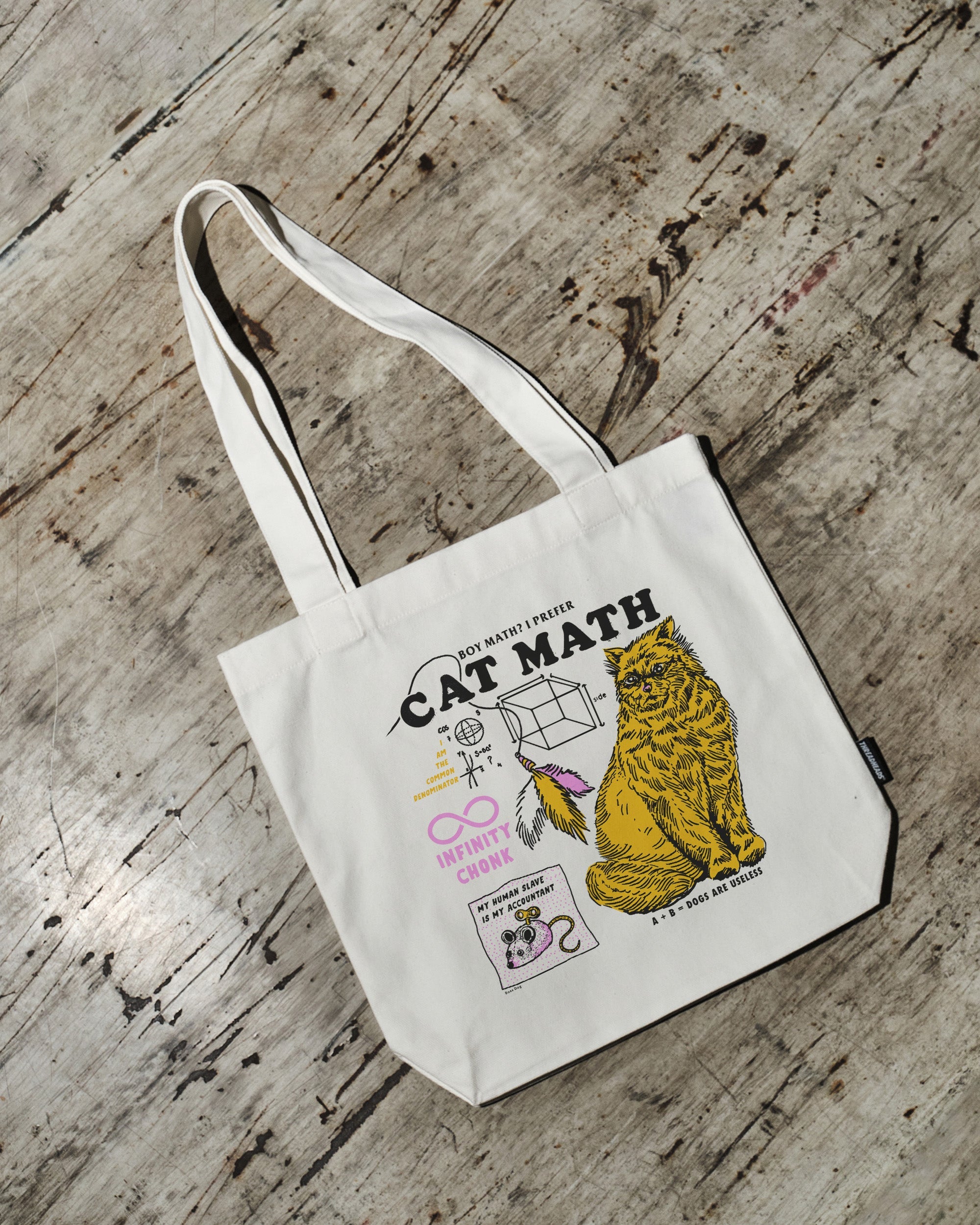 Cat Math Tote Bag Australia Online Natural
