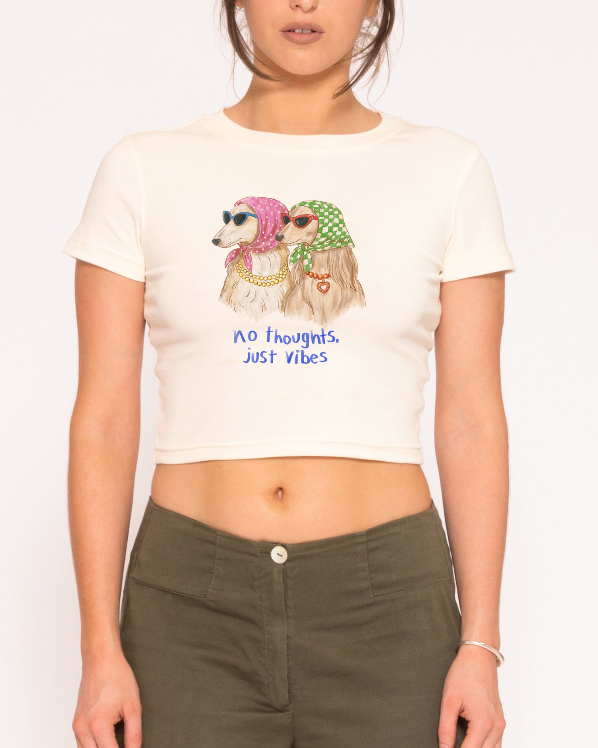 No Thoughts, Just Vibes Natural Baby Tee