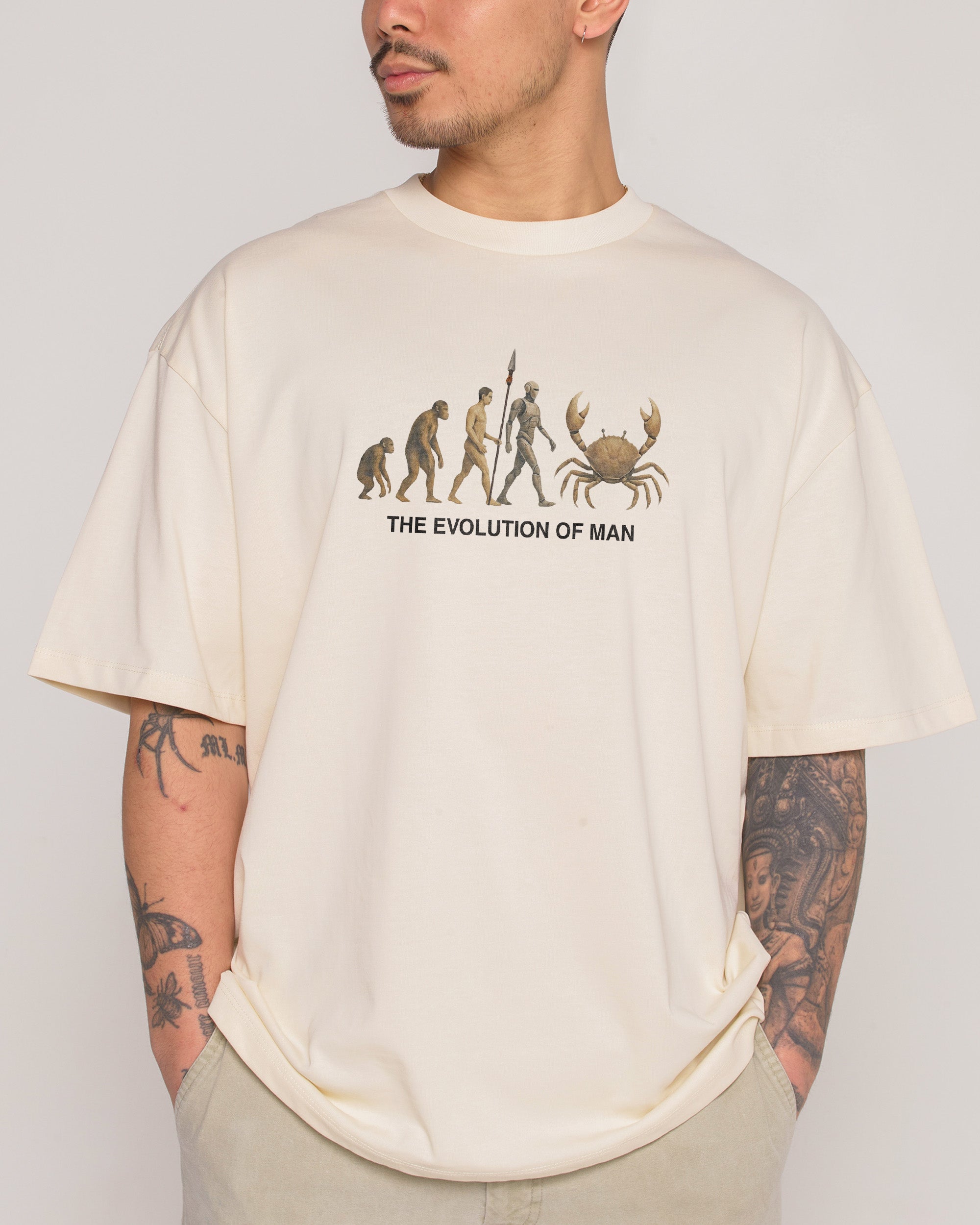 Evolution of Man Natural Oversized Tee
