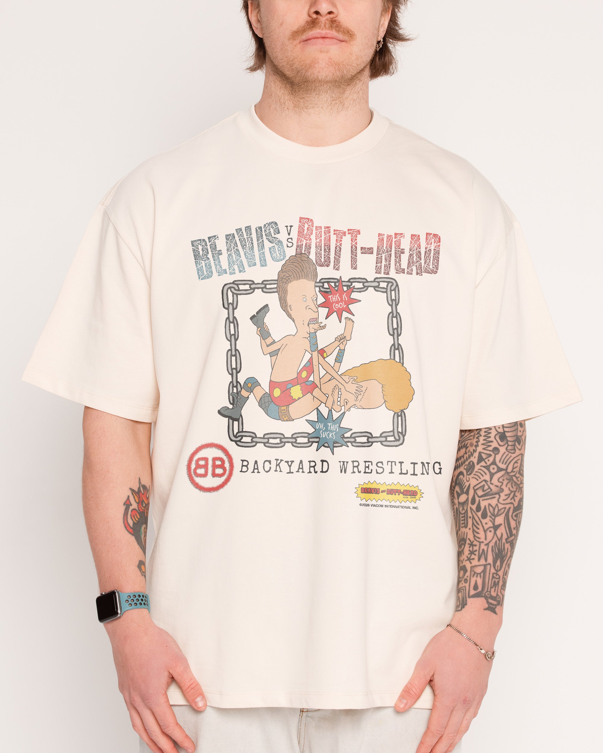 Backyard Wrestling Natural Oversized Tee