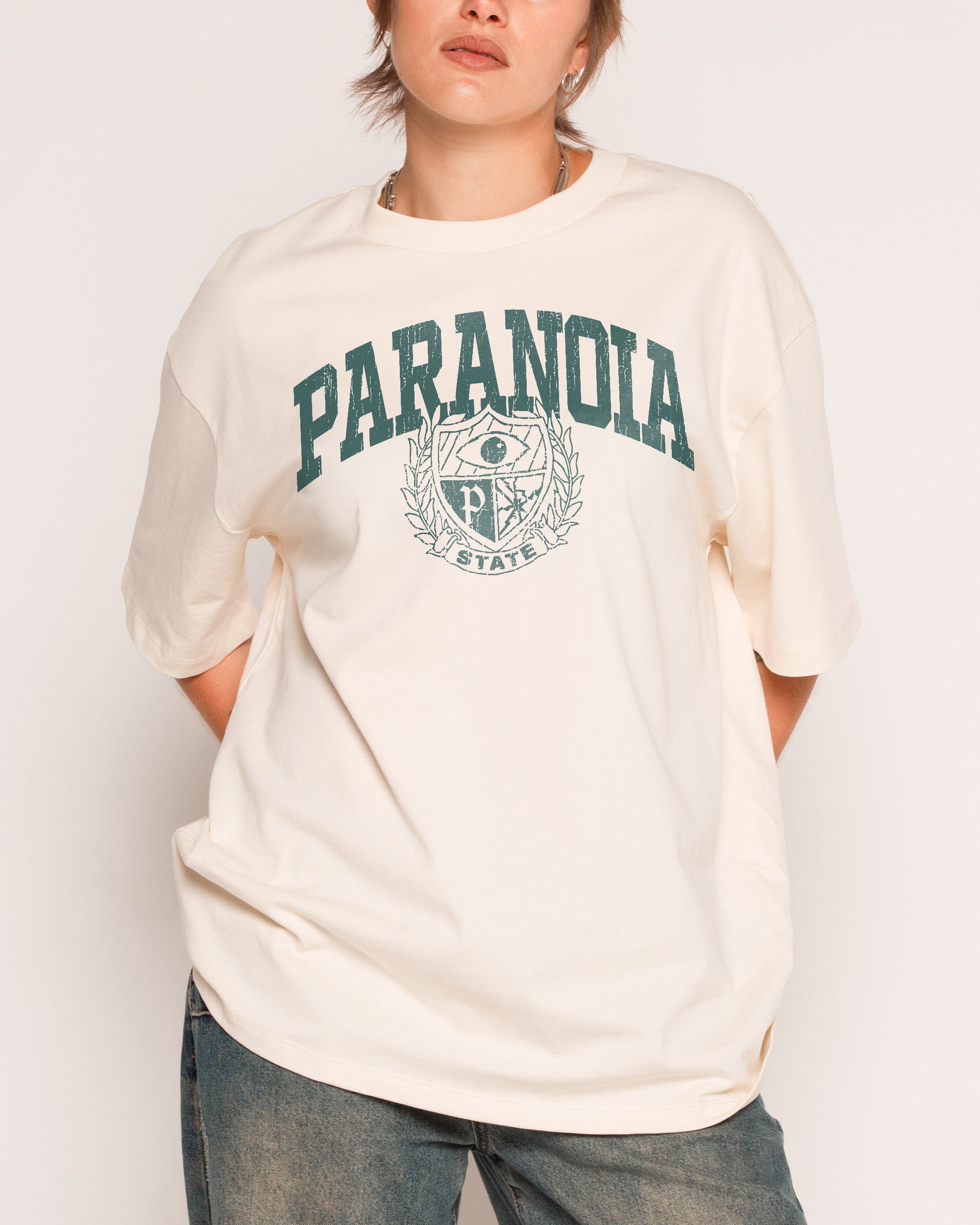 Paranoia State Natural Oversized Tee