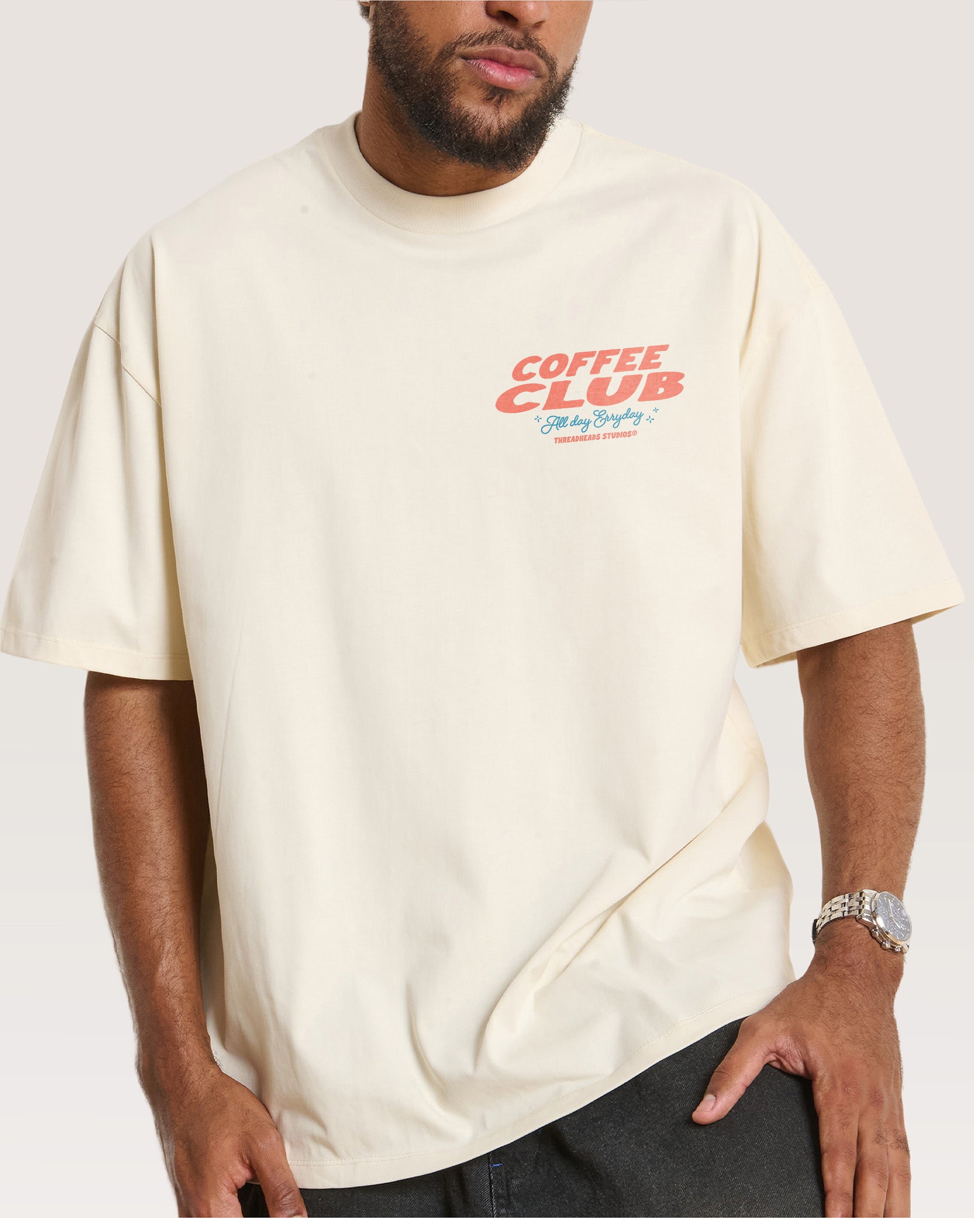 Coffee Club Natural Oversized Tee