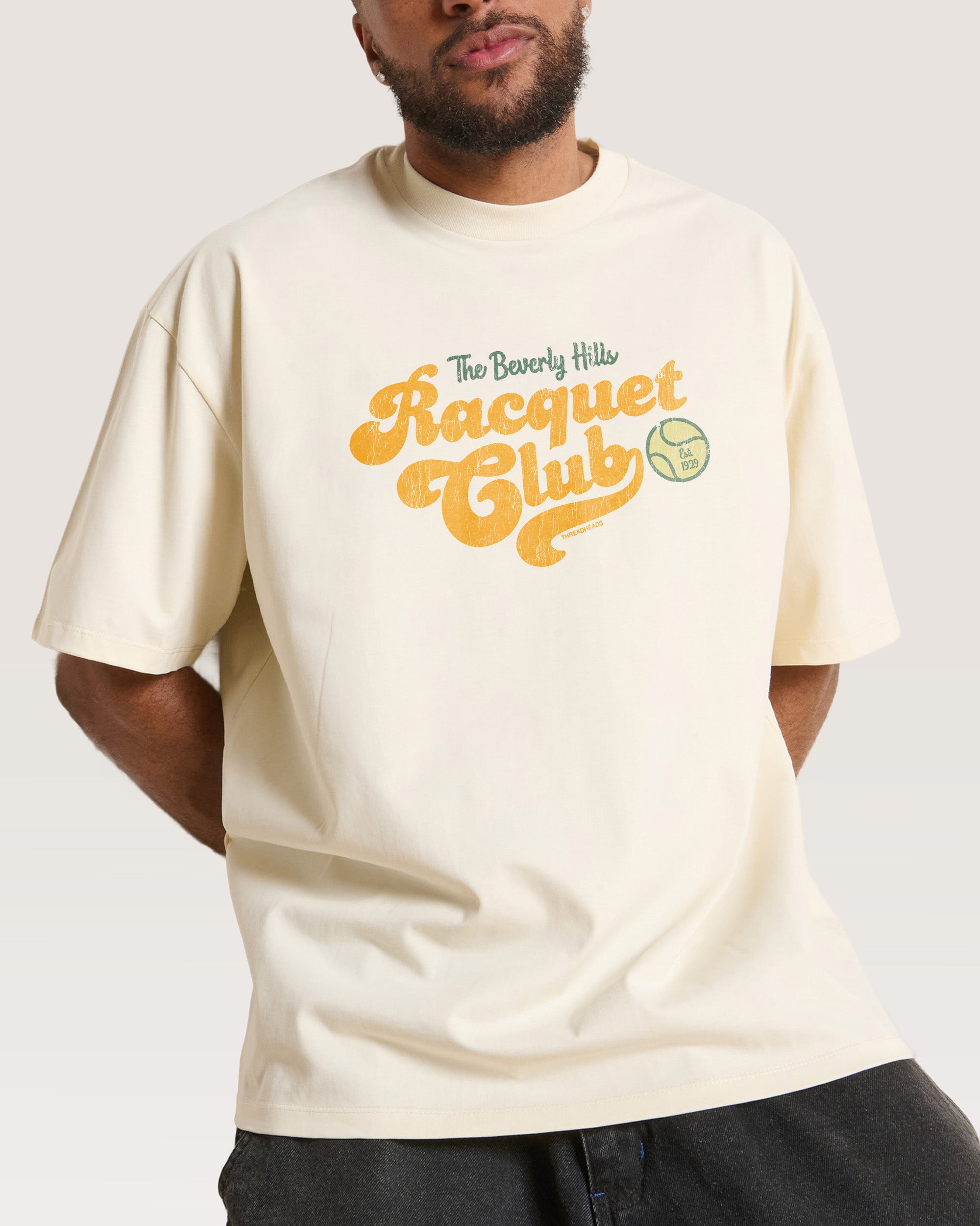 Beverly Hills Racquet Club Natural Oversized Tee