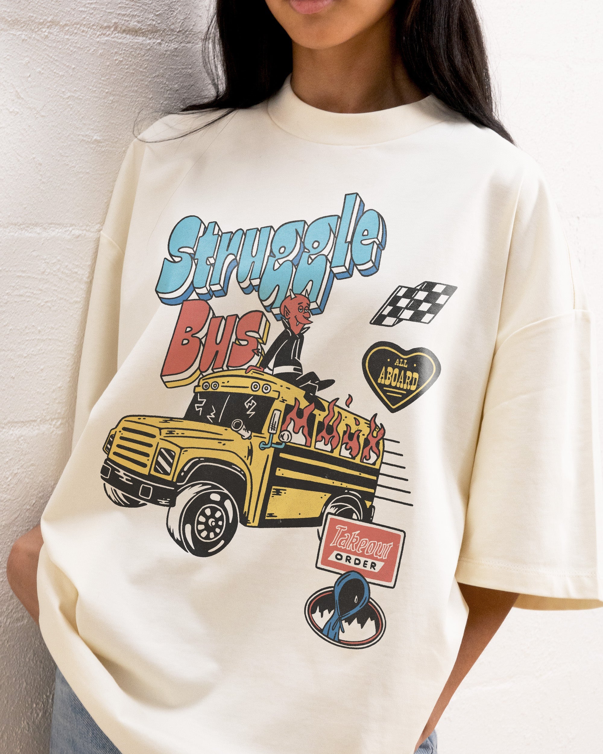 Struggle Bus Oversized Tee Australia Online Natural