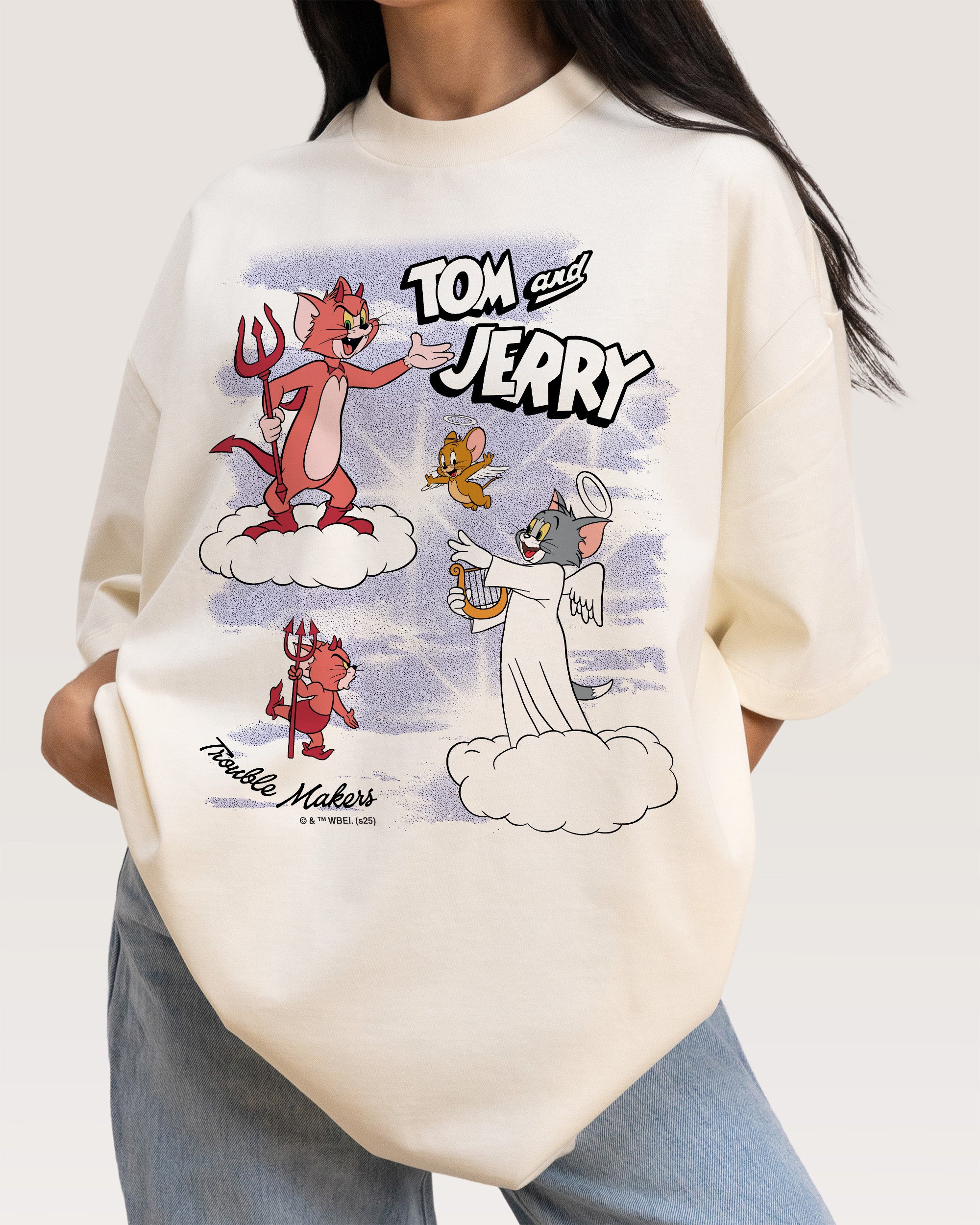 Heaven and Hell Natural Oversized Tee