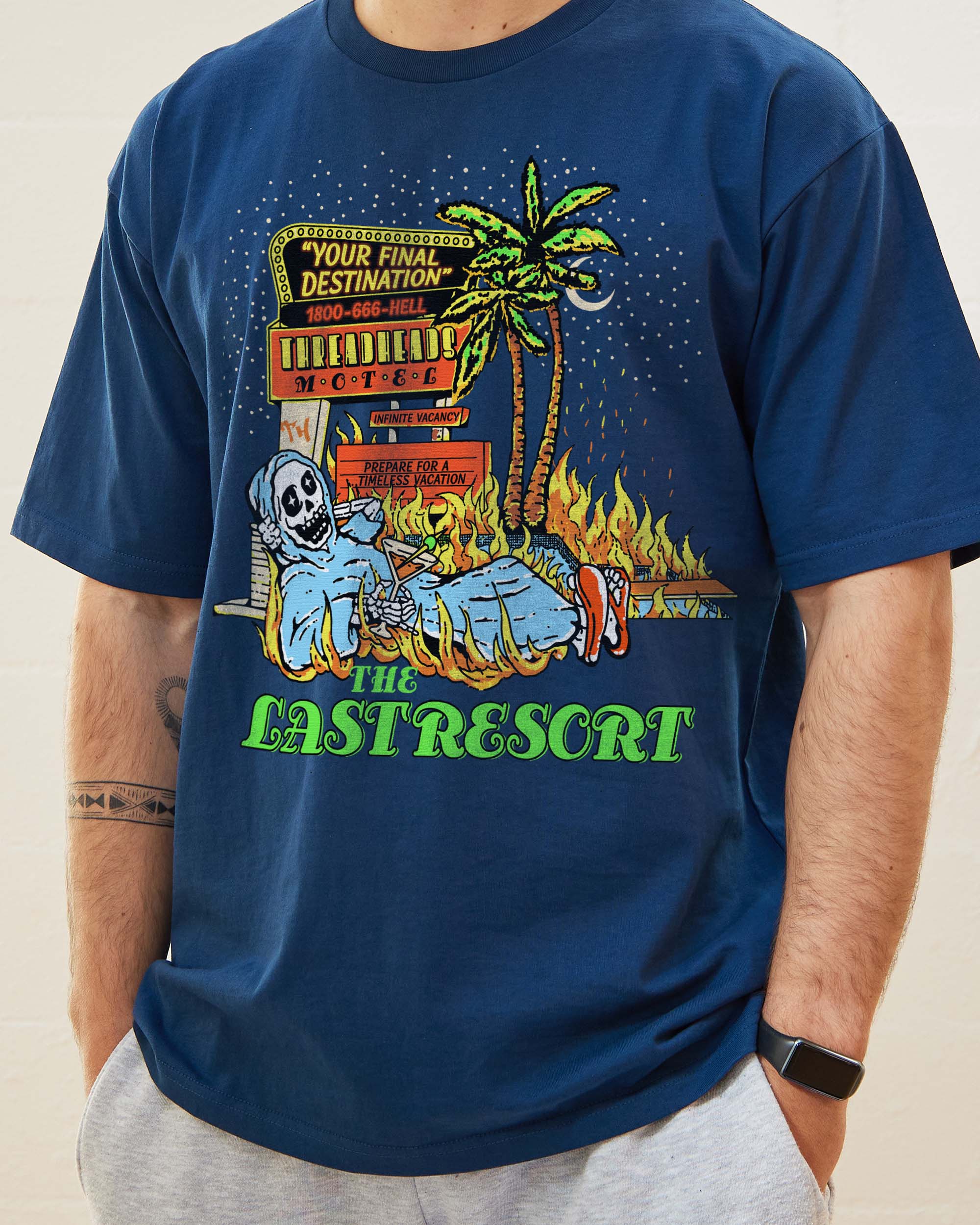 Last Resort Hotel Vacation Packages T-Shirt Australia Online Navy