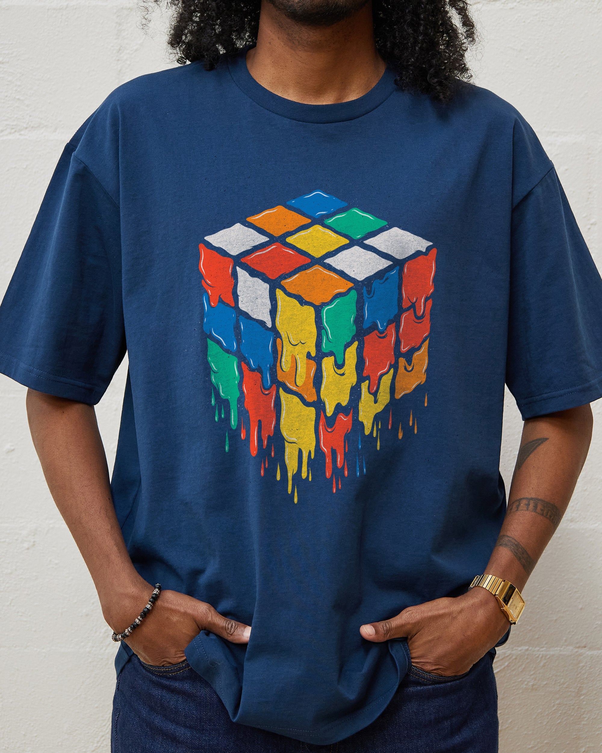 Rubik's Melt T-Shirt Australia Online #colour_navy