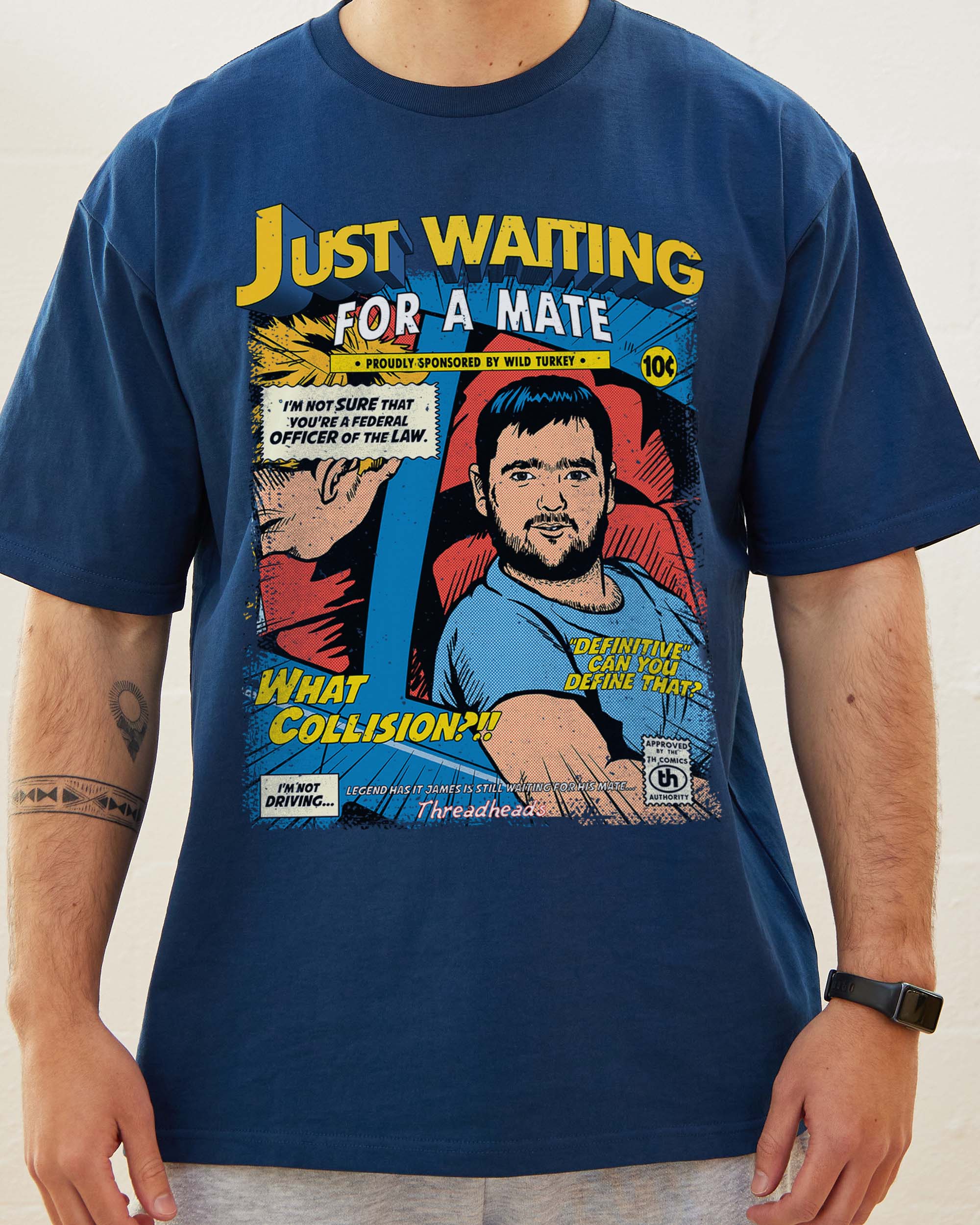 Just Waiting for a Mate T-Shirt Australia Online Navy