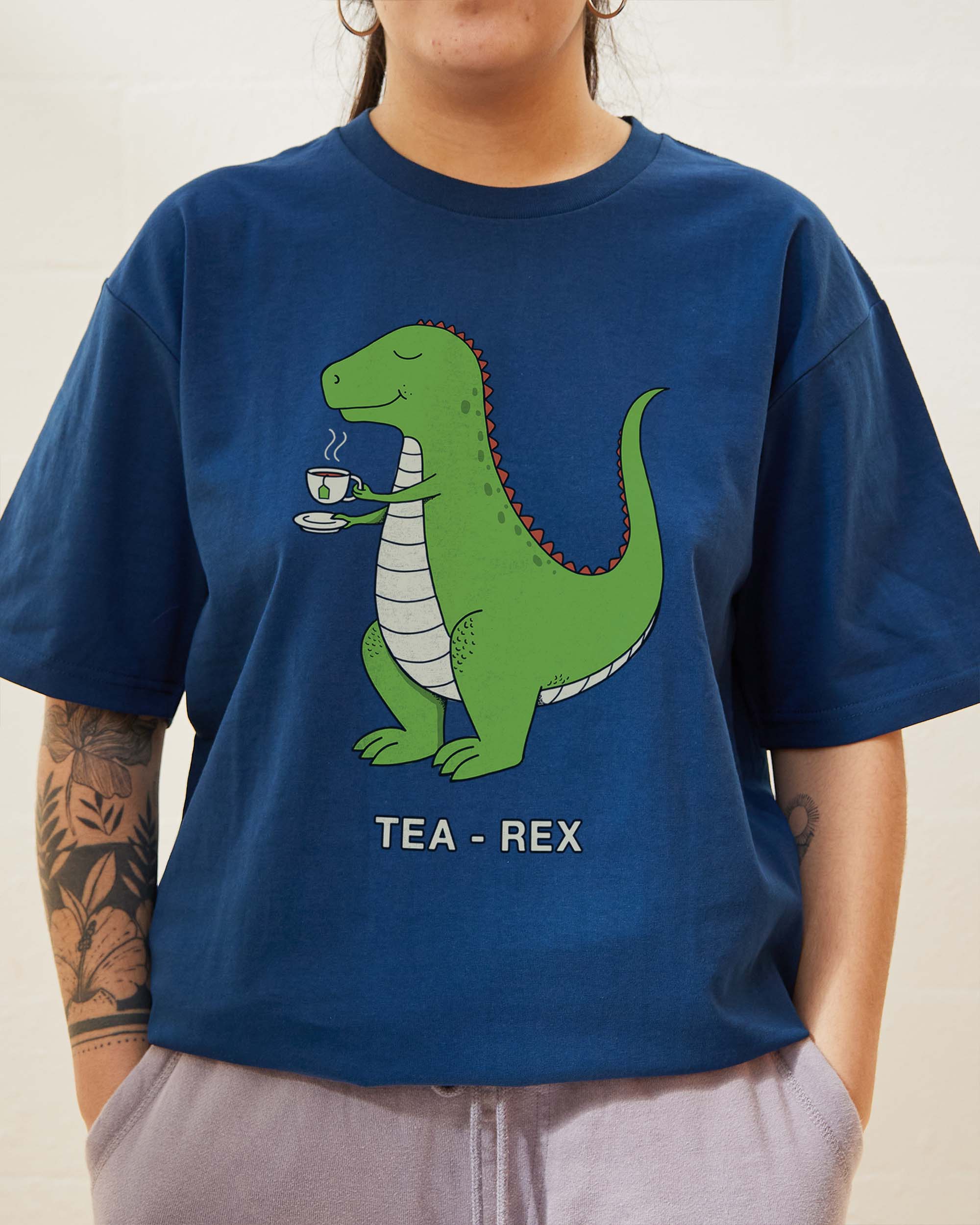 Dinosaur Tea Rex T-Shirt Australia Online #colour_navy
